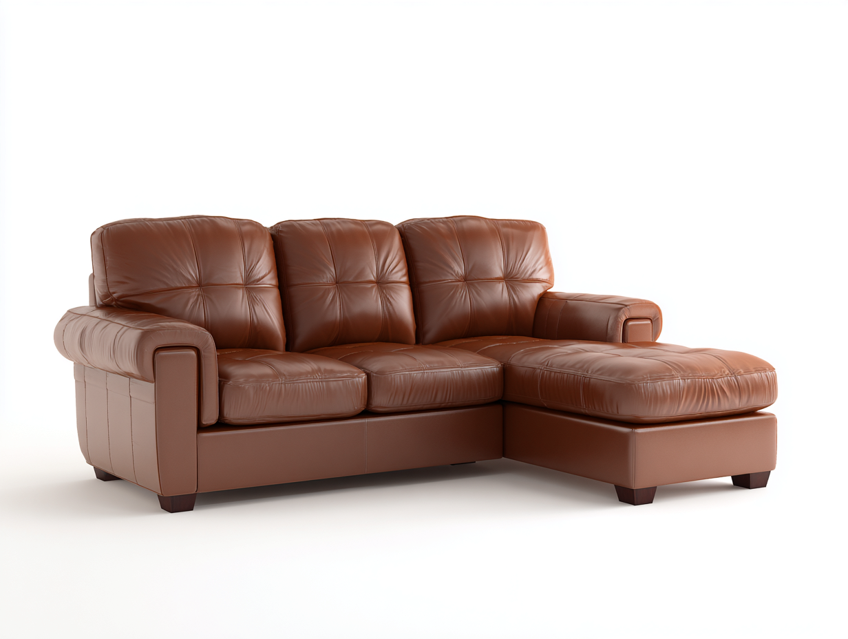 Ecksofa - Leder - 270x160x84 cm - Braun - klassisches Design-Donoastudio