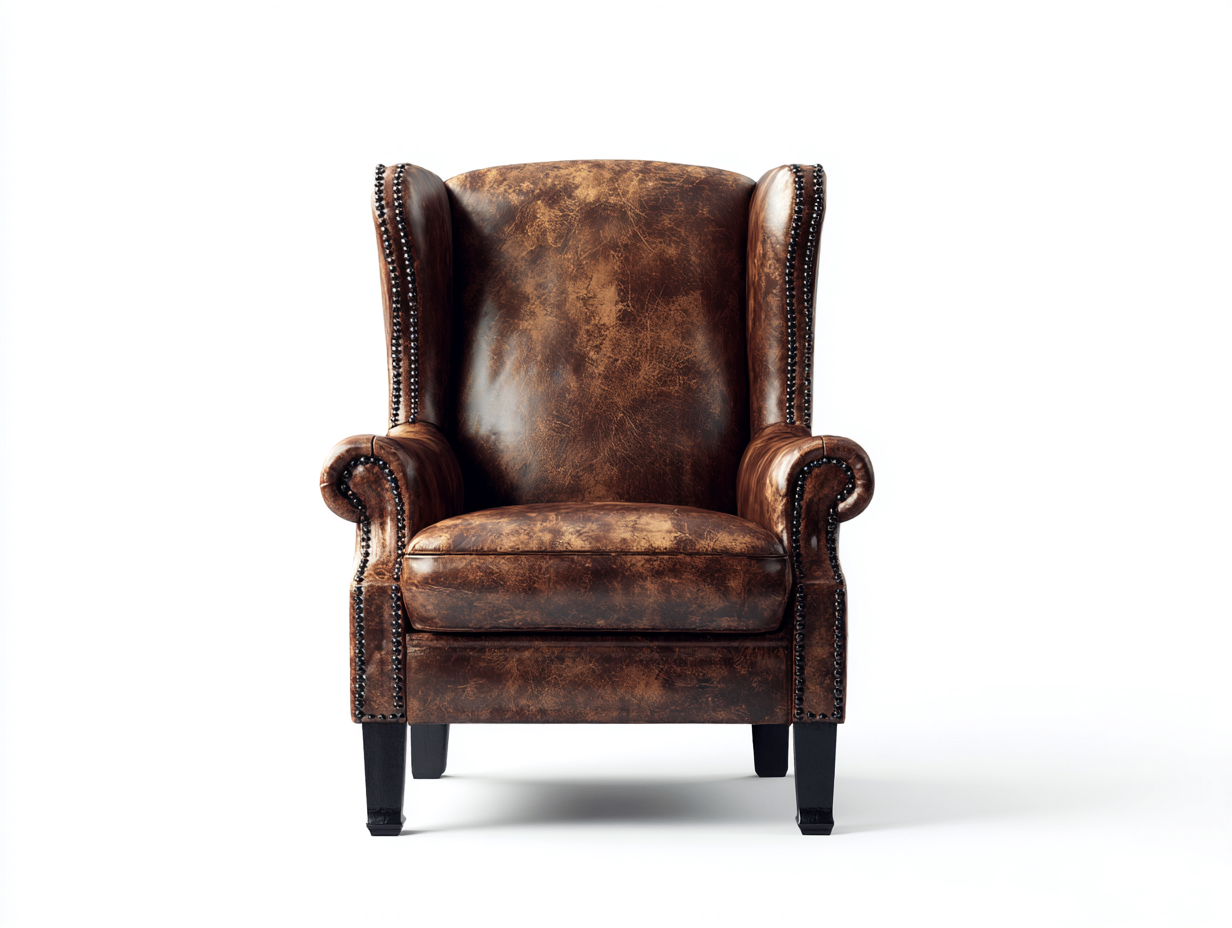 Sessel-Leder-Holz-92x87x106 cm-Braun-Schwarz-Klassisch-Donoastudio