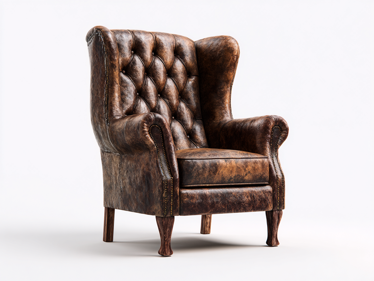 Sessel-Leder-Holz-93x89x110 cm-Braun-Klassisch-Donoastudio