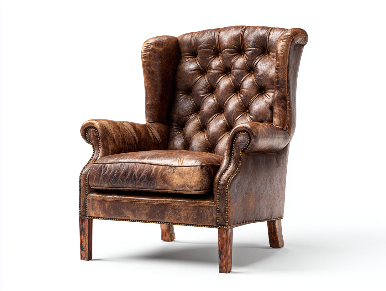 Sessel-Leder-Holz-94x88x109 cm-Braun-Klassisch-Donoastudio