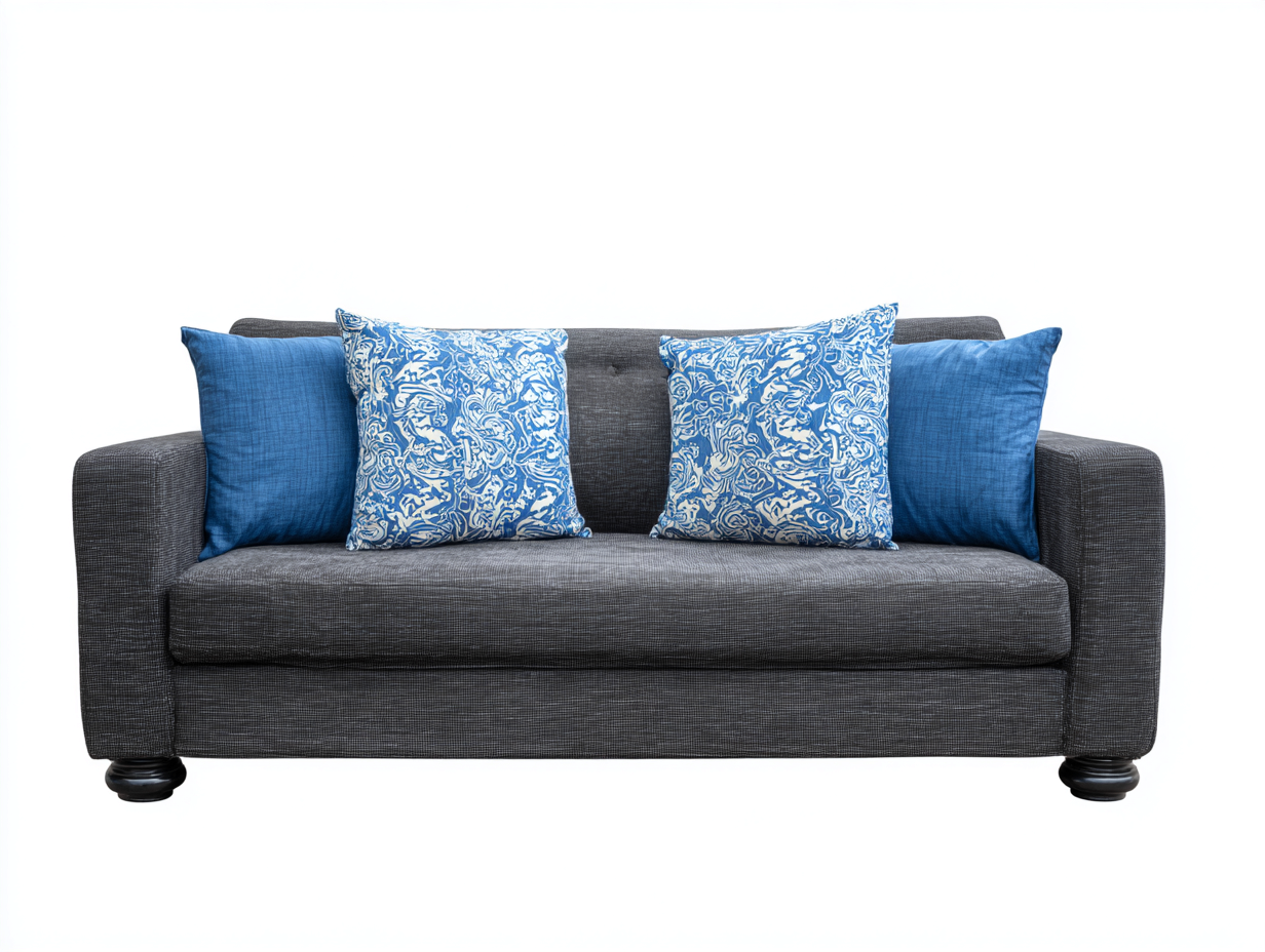 Canapé 2 places - Tissu - 176x88x80 cm - Gris foncé - Moderne-Madorvahome
