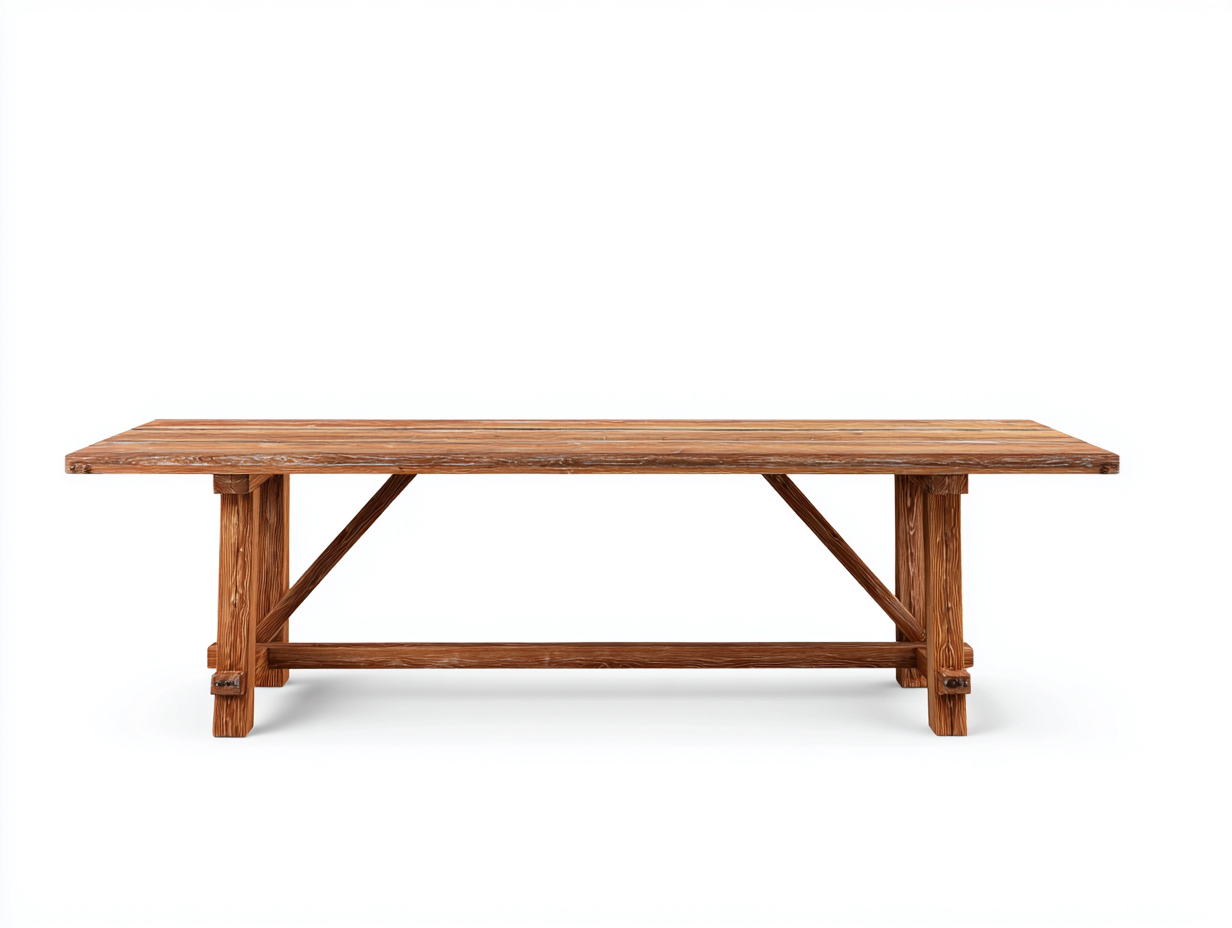 Table de jardin - bois massif - 200x85x75 cm - brun naturel - style rustique-Madorvahome