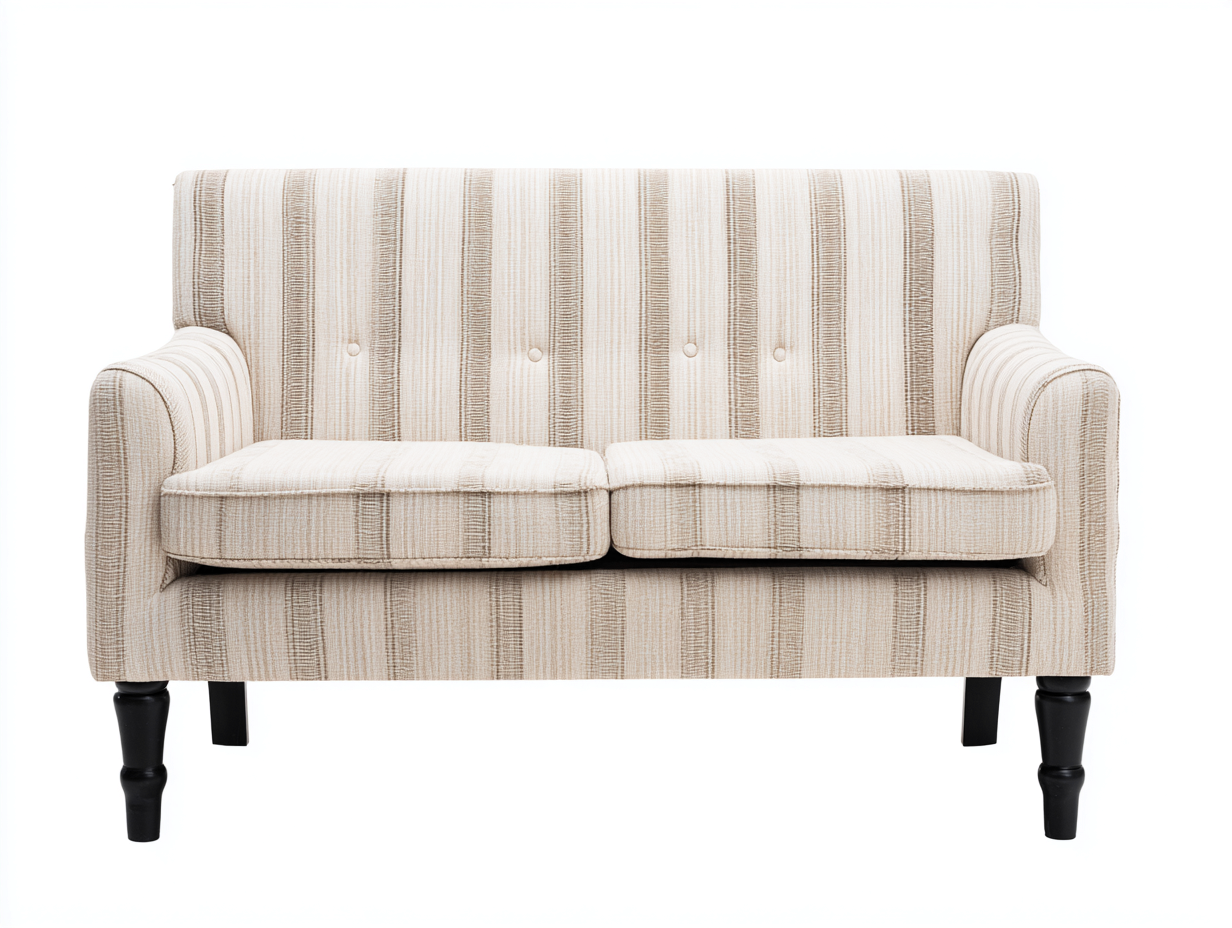 Canapé 2 places - Tissu - 142x80x84 cm - Beige-Brun - Rétro-Madorvahome