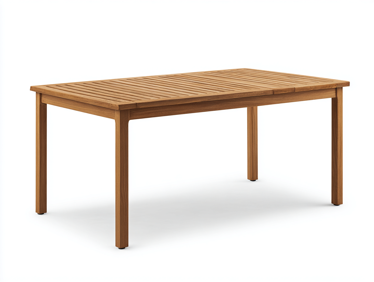 Table de jardin - teck - 180x90x75 cm - bois naturel - style classique-Madorvahome