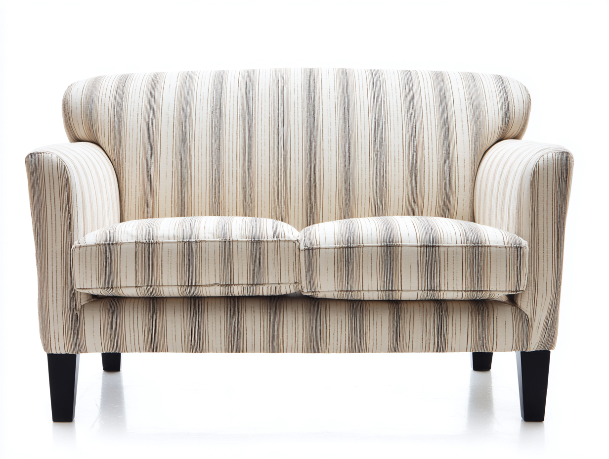 Canapé 2 places - Tissu - 132x78x83 cm - Beige-Brun - Rétro-Madorvahome