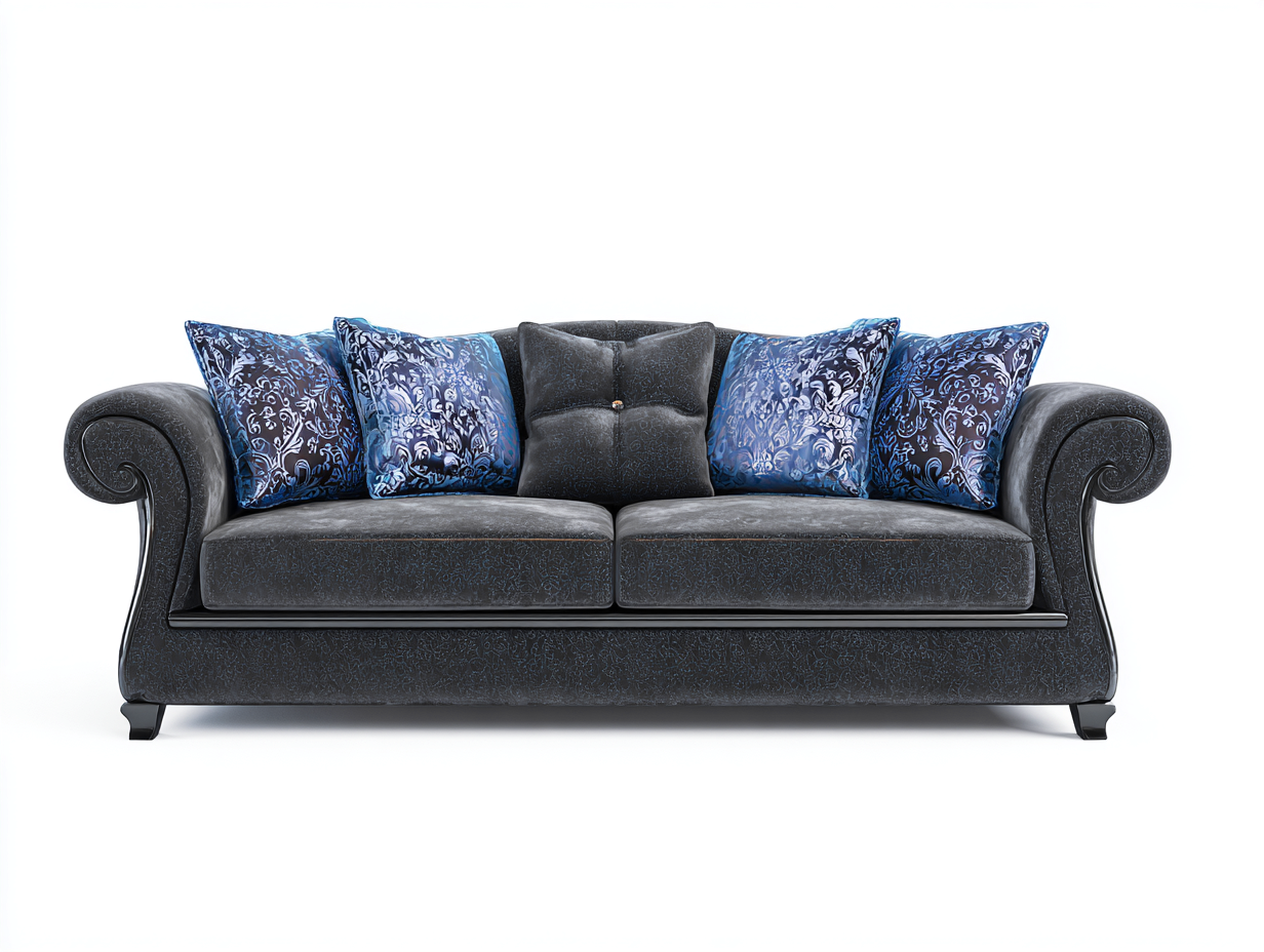 Canapé 2 places - Velours - 188x91x84 cm - Gris anthracite - Classique-Madorvahome