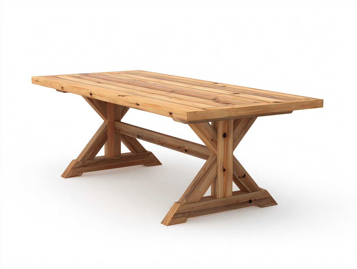 Table de jardin - bois massif - 210x95x75 cm - bois naturel - style rustique-Madorvahome