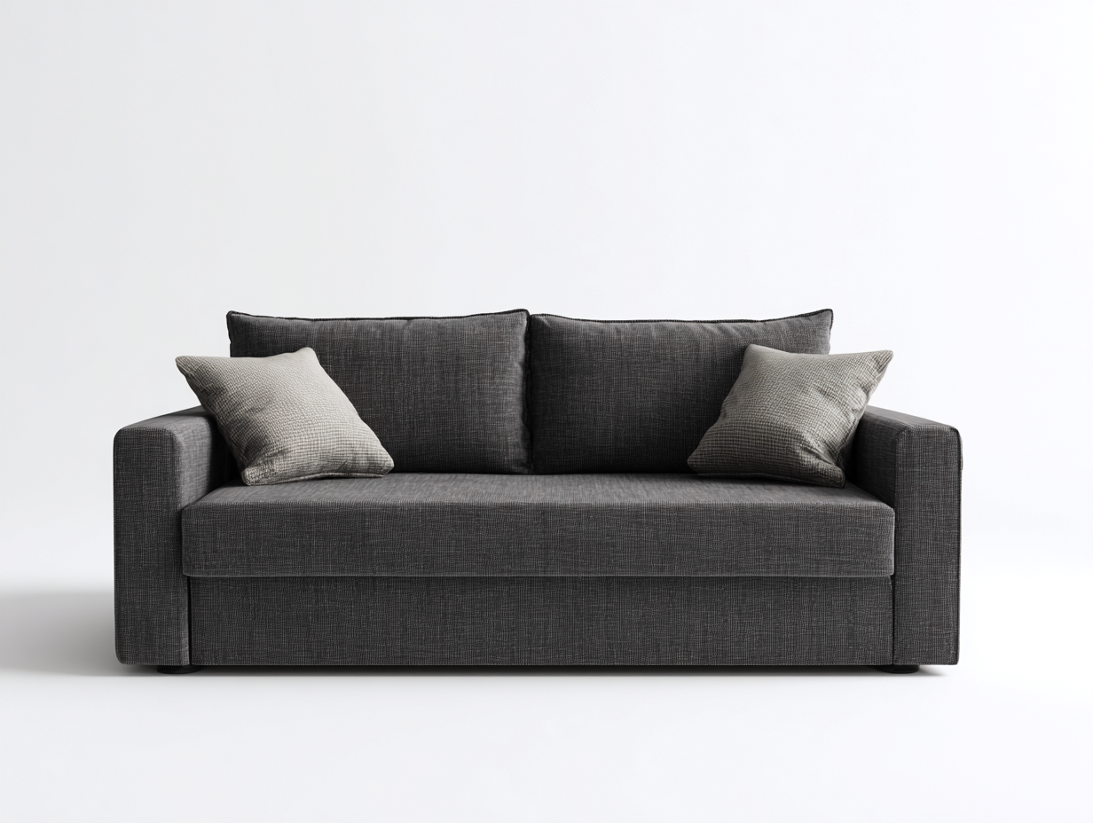 Canapé 2 places - Tissu - 179x91x79 cm - Gris foncé - Moderne-Madorvahome