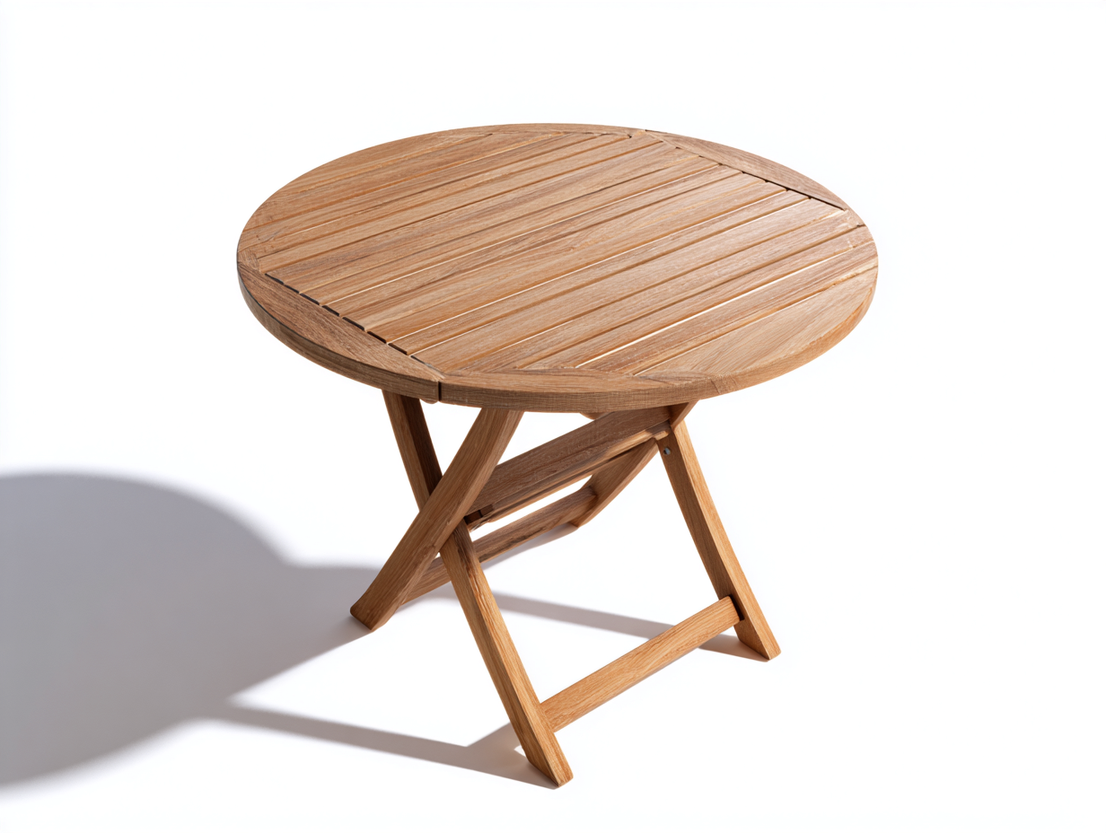 Table de jardin - teck - 90x90x74 cm - bois naturel - style classique-Madorvahome