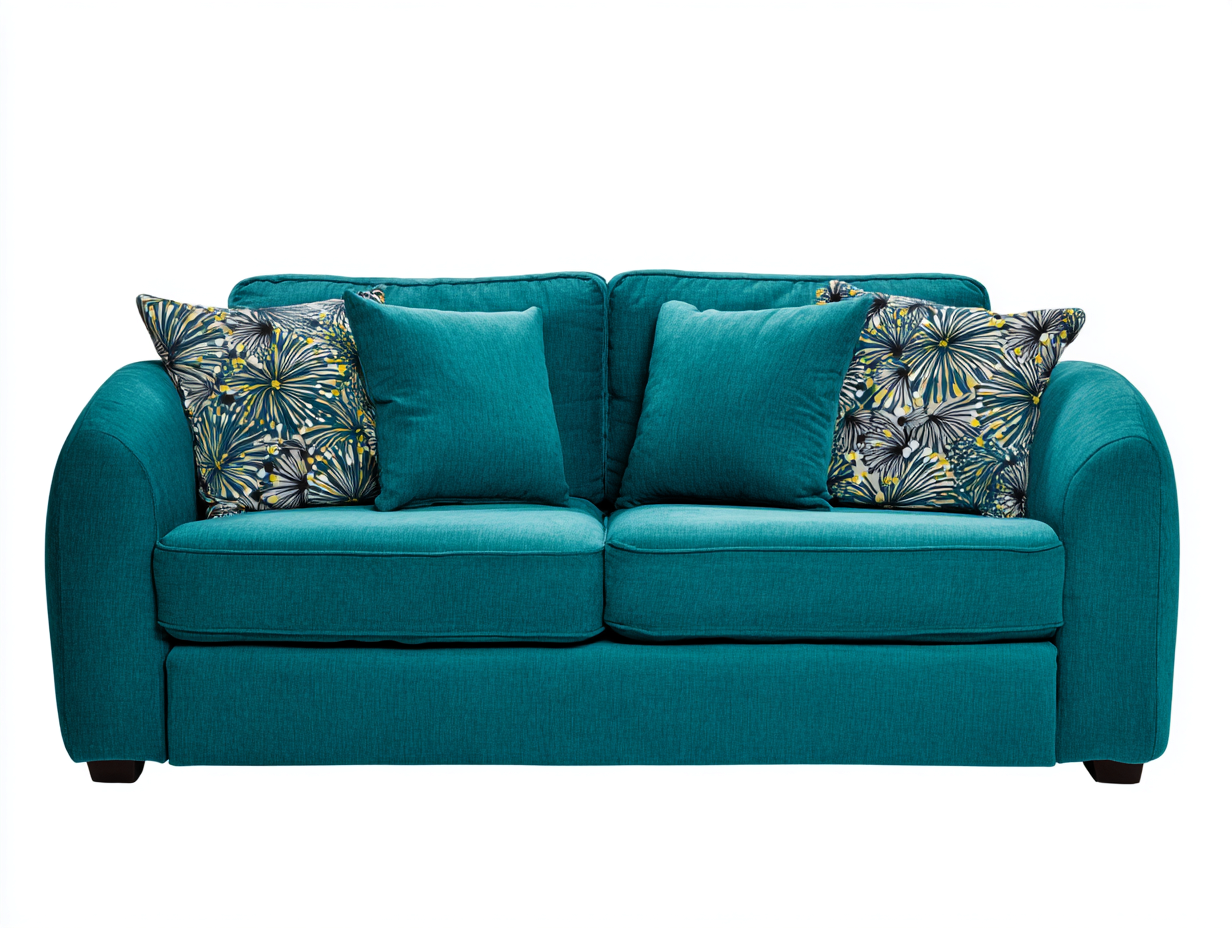 Canapé 2 places - Tissu - 168x88x82 cm - Bleu pétrole - Contemporain-Madorvahome