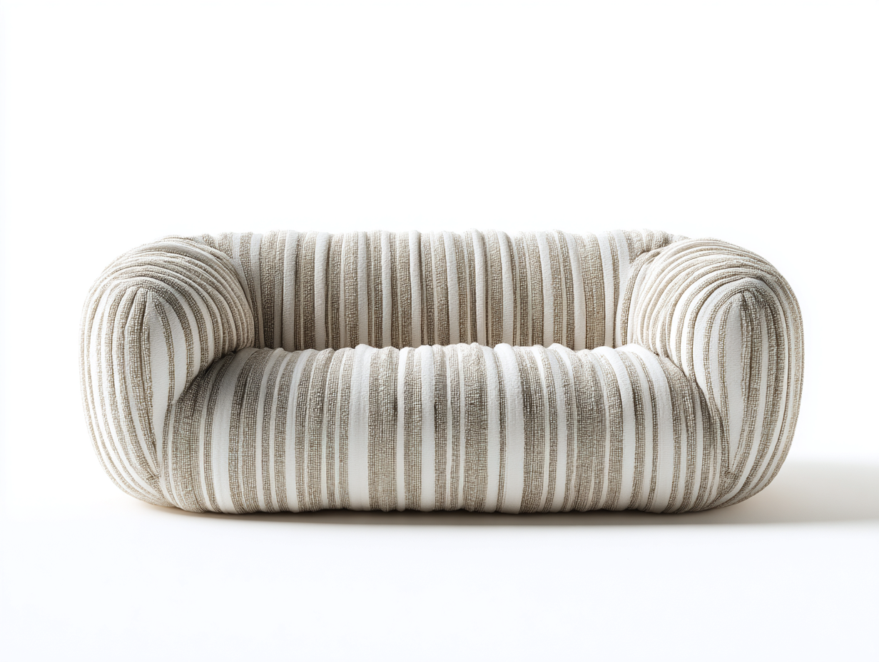 Canapé 2 places - Tissu - 176x92x76 cm - Beige-Brun - Moderne-Madorvahome
