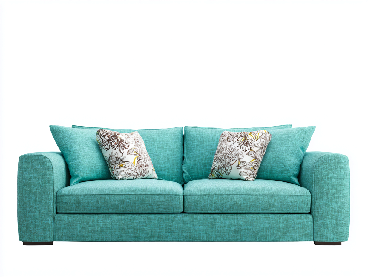 Canapé 2 places - Tissu - 174x90x78 cm - Turquoise - Contemporain-Madorvahome