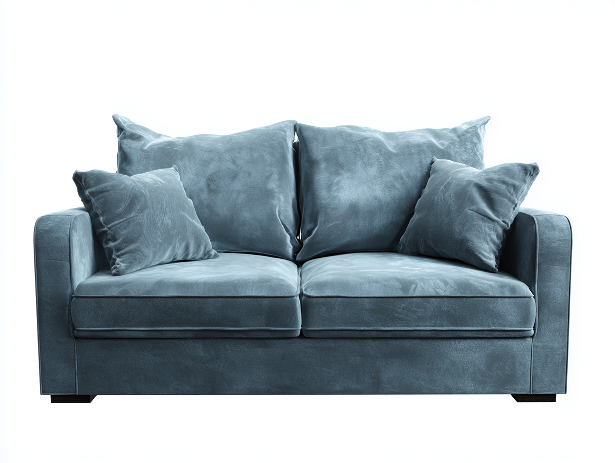 Canapé 2 places - Velours - 174x90x80 cm - Bleu fumé - Moderne-Madorvahome