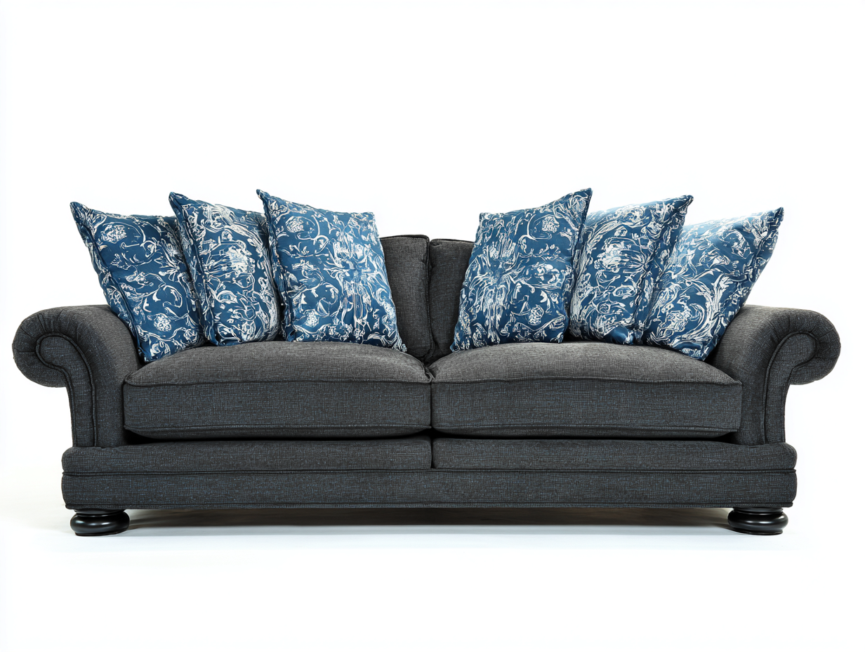 Canapé 2 places - Tissu - 190x92x86 cm - Gris foncé - Classique-Madorvahome