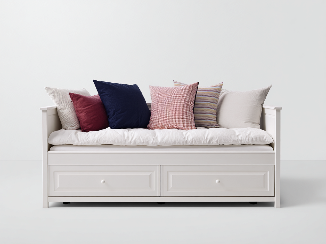 Canapé lit - bois - 204x90x87 cm - blanc - style classique-Monorsonest