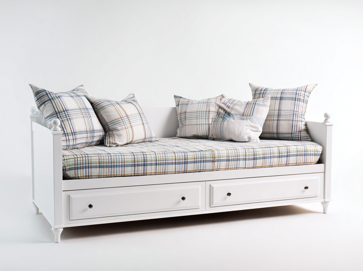 Canapé lit - bois - 216x96x93 cm - blanc - style classique-Monorsonest