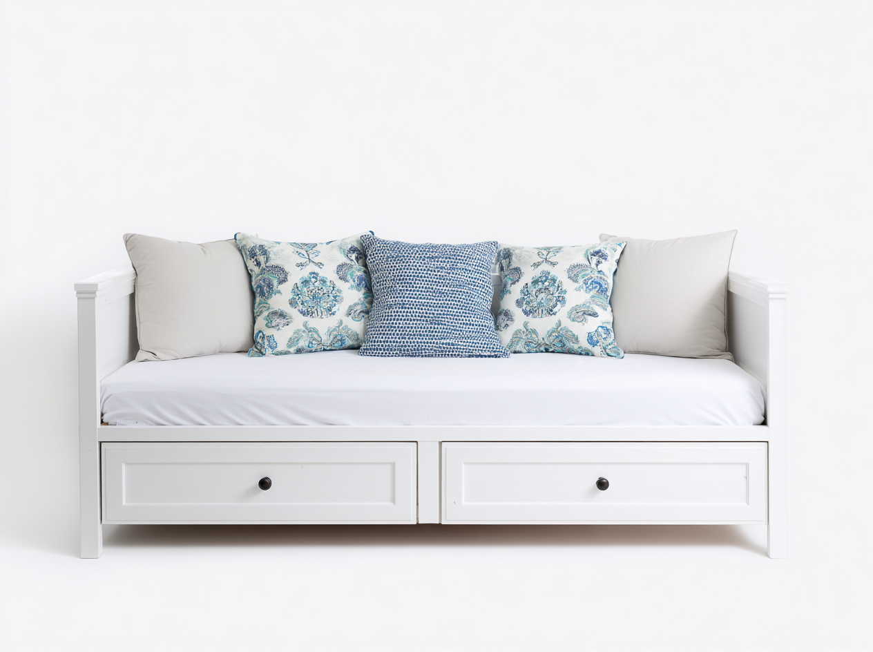 Canapé lit - bois - 208x90x86 cm - blanc - style classique-Monorsonest