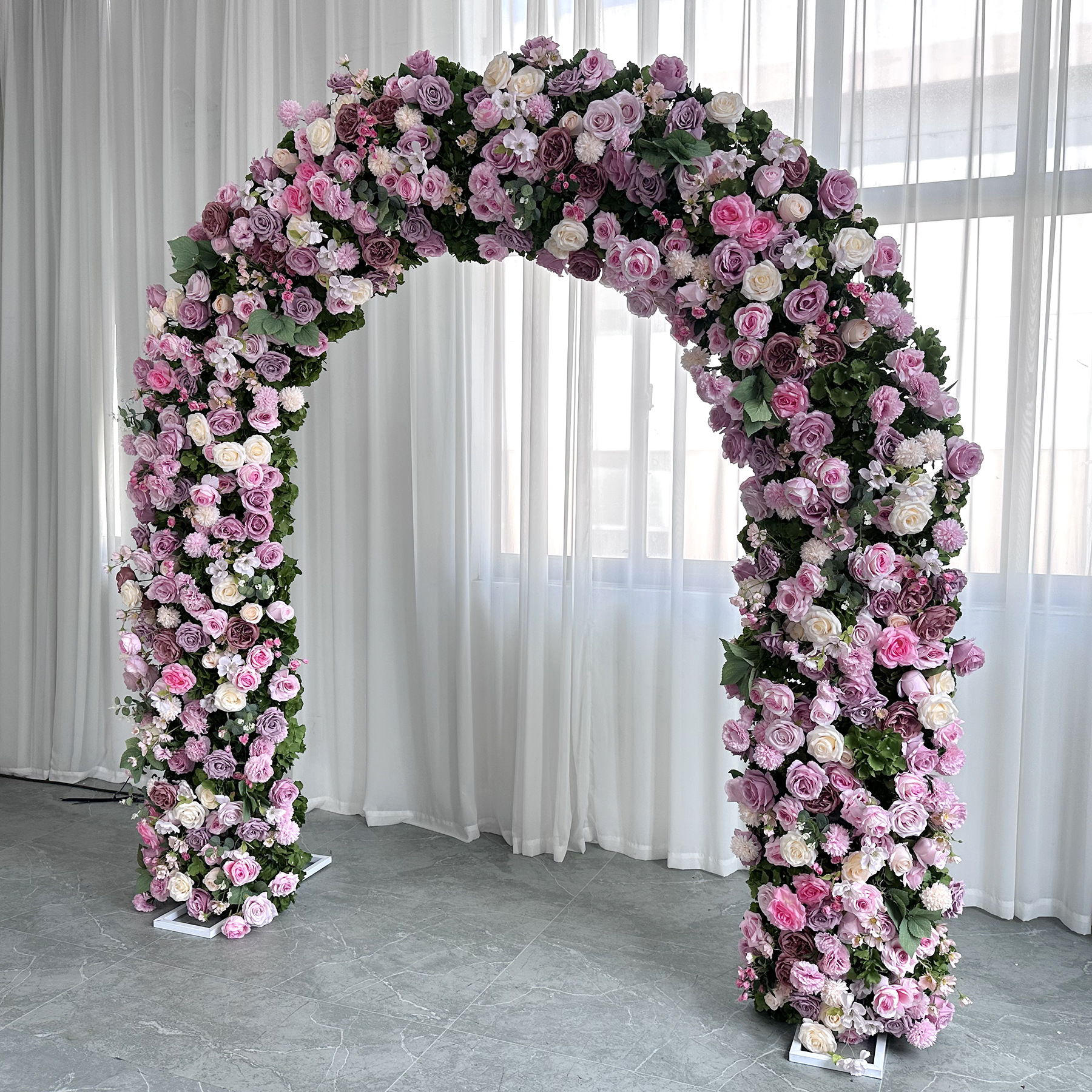 Artificial Flower Arch with Frame, 94.5in Wedding Floral Backdrop