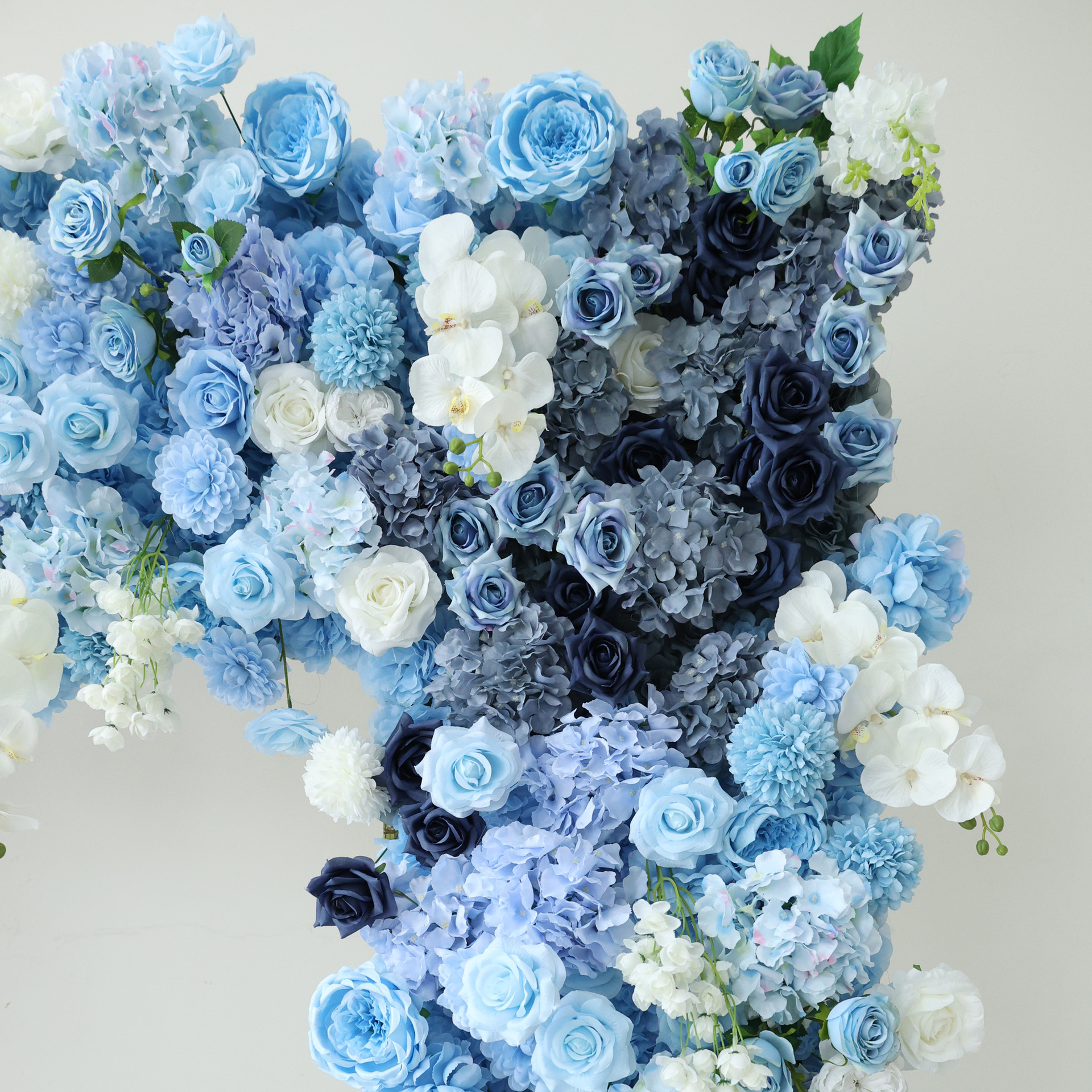 8FT Square Faux Flower Arch Backdrop, Blue & White