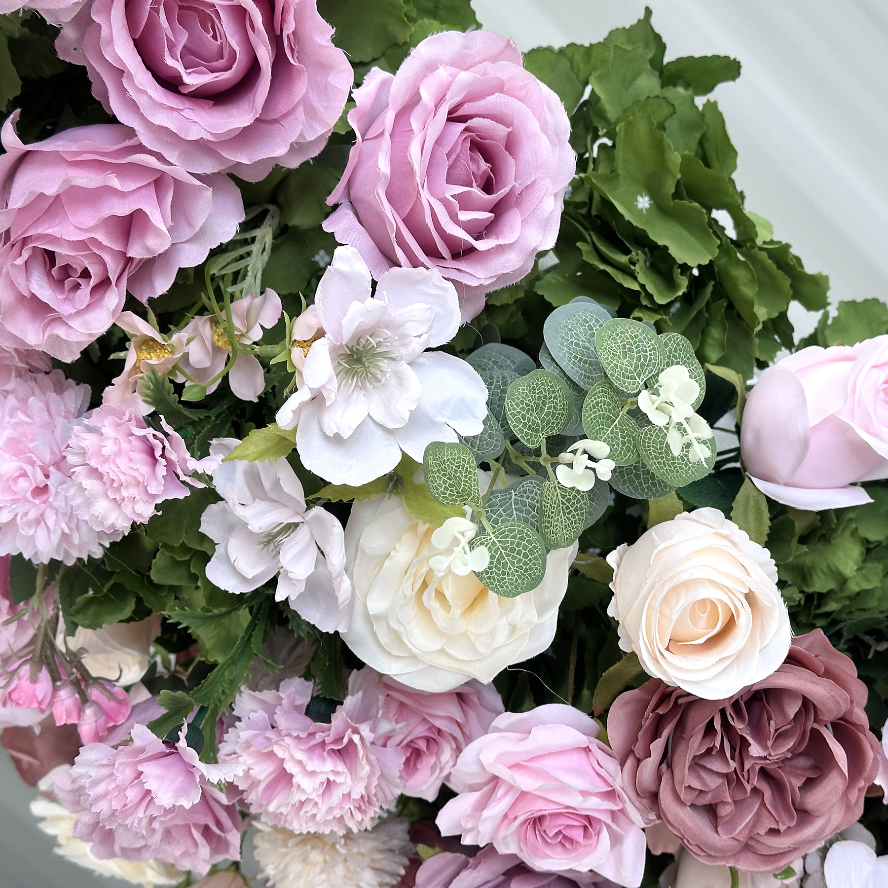 Artificial Flower Arch with Frame, 94.5in Wedding Floral Backdrop
