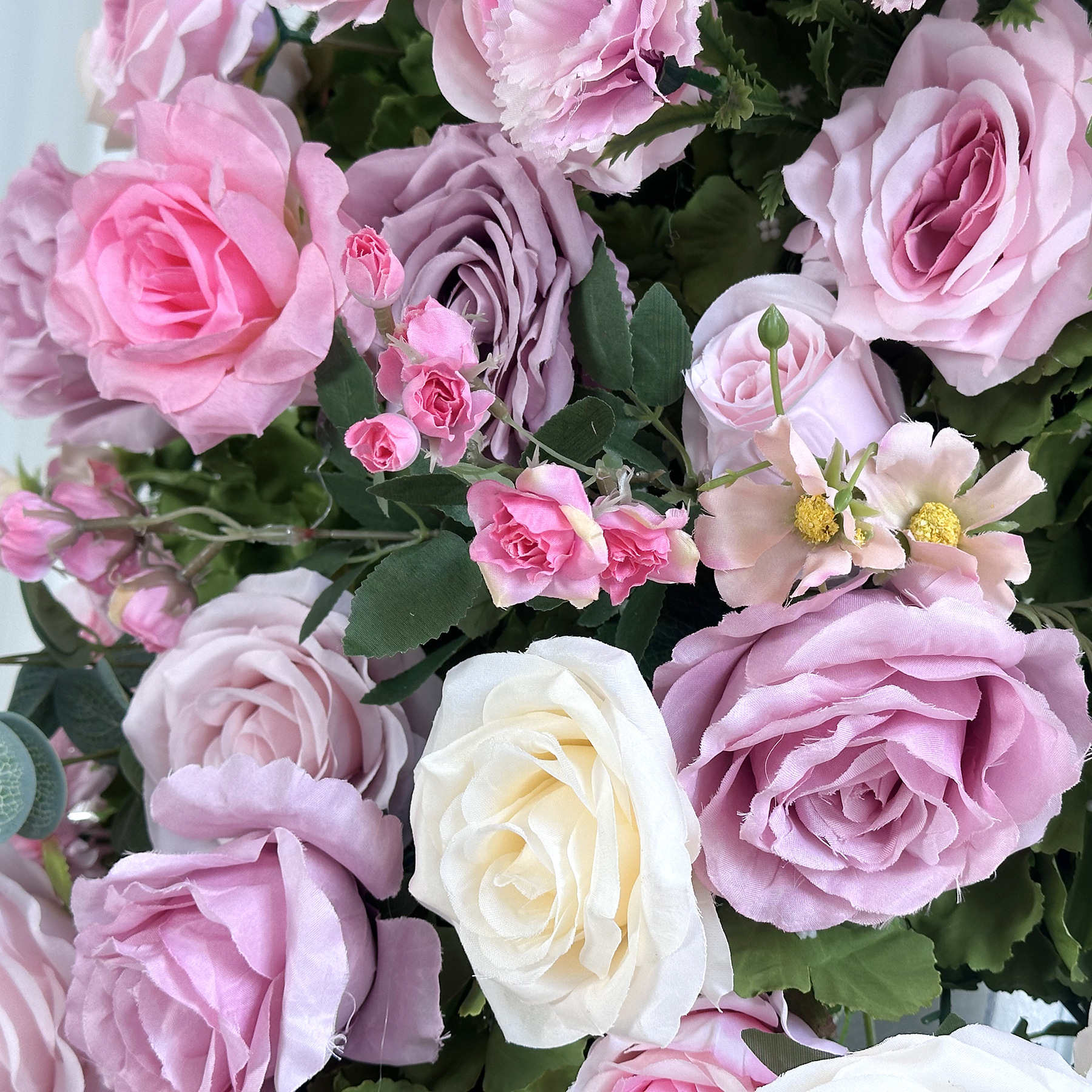 Artificial Flower Arch with Frame, 94.5in Wedding Floral Backdrop