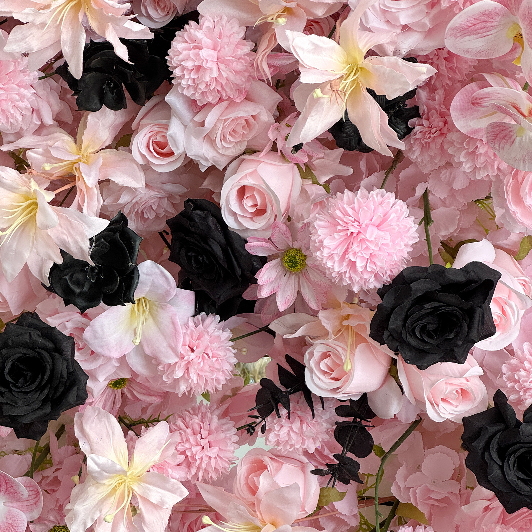 Pink Black Heart Shaped Artificial Flower Arch with Metal Frame, Gothic Floral Backdrop for Wedding Ceremony, Photo Booth, Bridal Shower and Party Decor