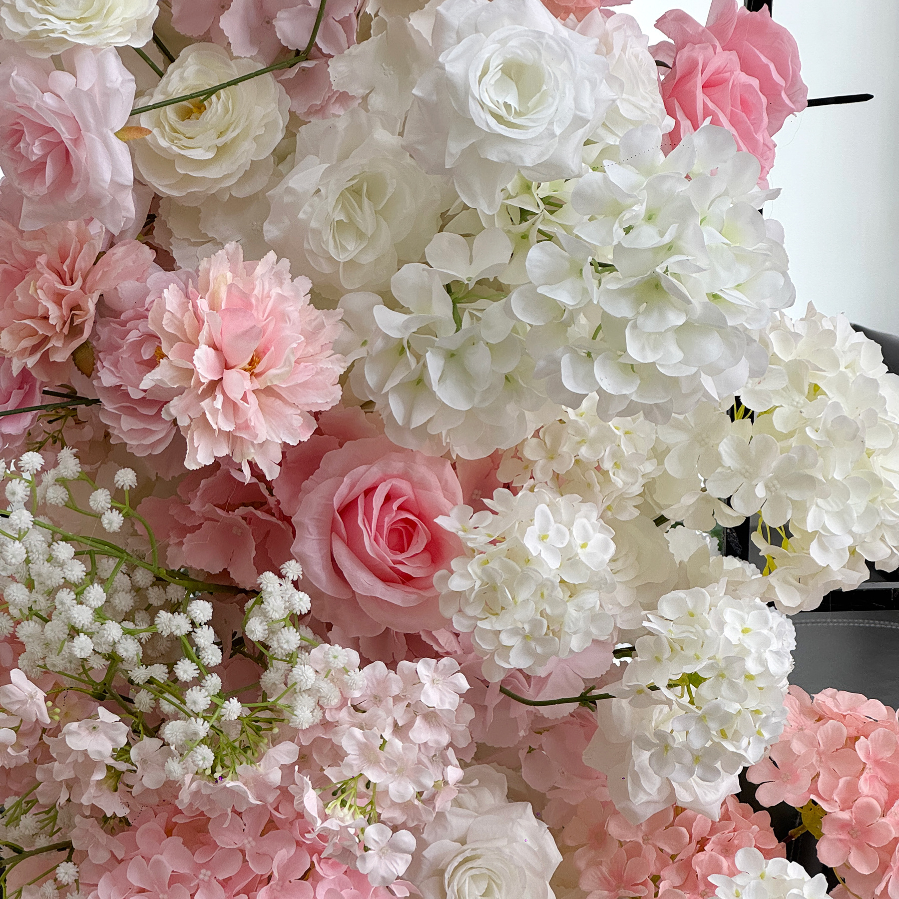 Blush Pink 2-Piece Artificial Flower Columns for Wedding Backdrop Decor