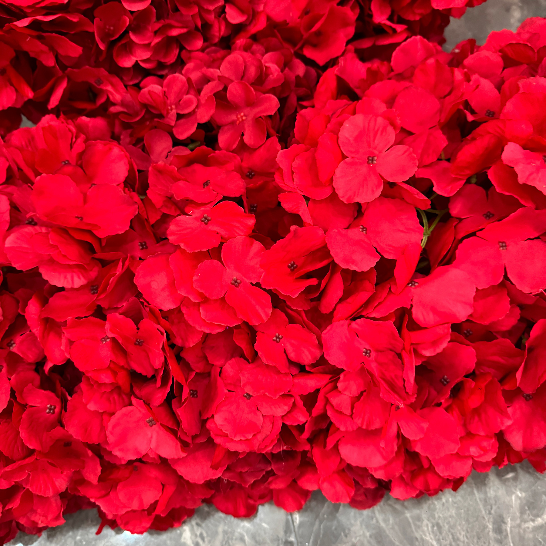 6.5FT Heart Shaped Artificial Hydrangea Flower Arch with Metal Frame, Freestanding Faux Floral Photo Backdrop Stand for Wedding Proposal Engagement Valentines Day Party Decor