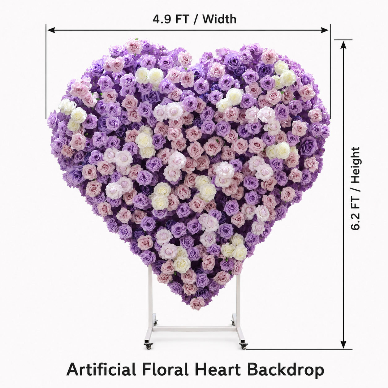 Heart Flower Arch with Stand, Wedding Floral Backdrop Decor