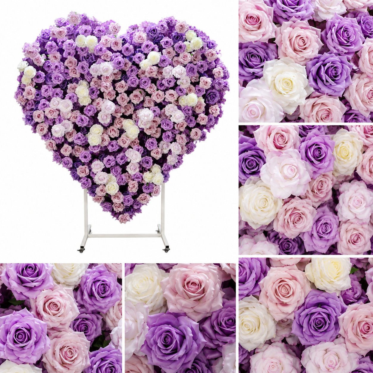 Heart Flower Arch with Stand, Wedding Floral Backdrop Decor