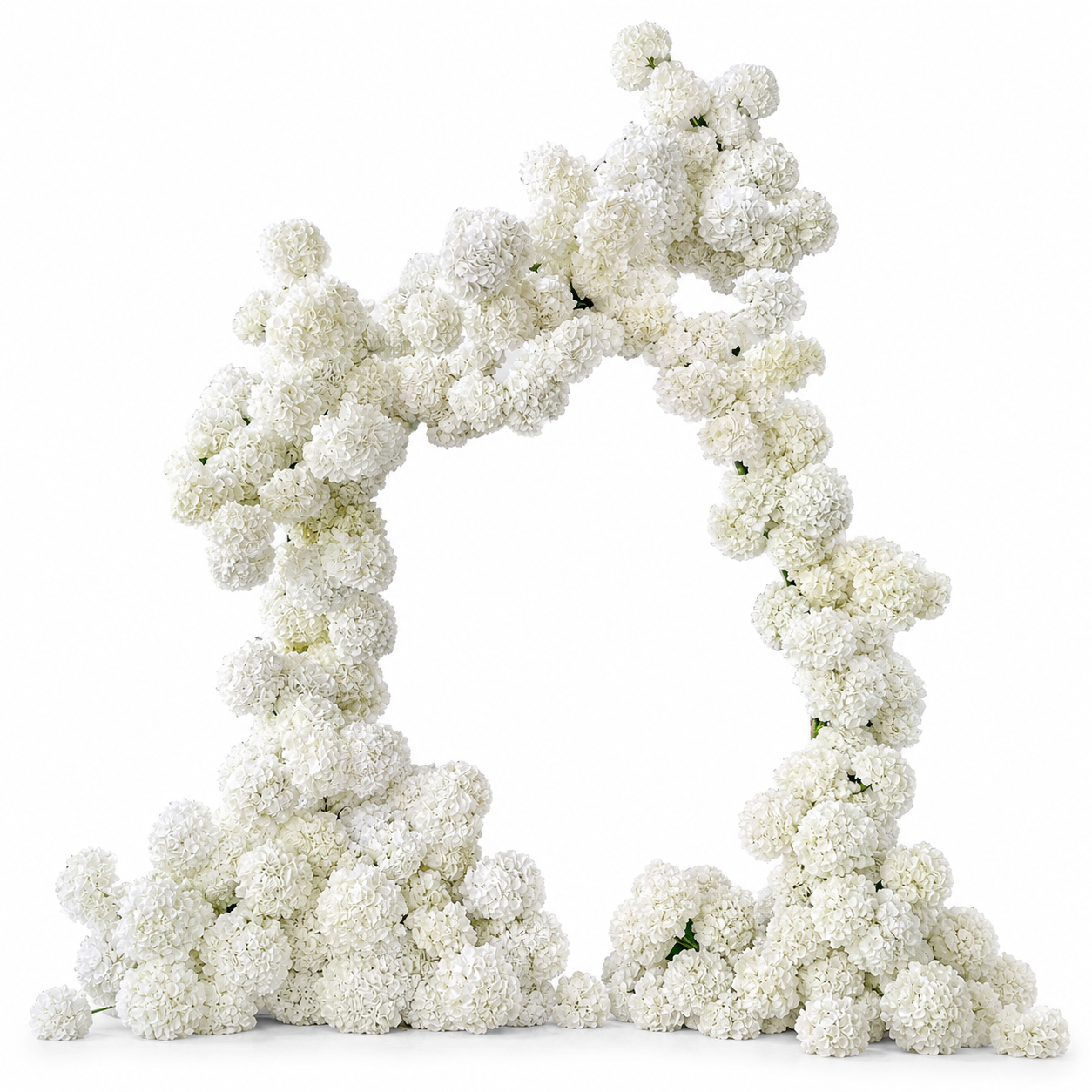 8FT Irregular Faux Hydrangea Flower Arch with Stand for Wedding Child  Classic White