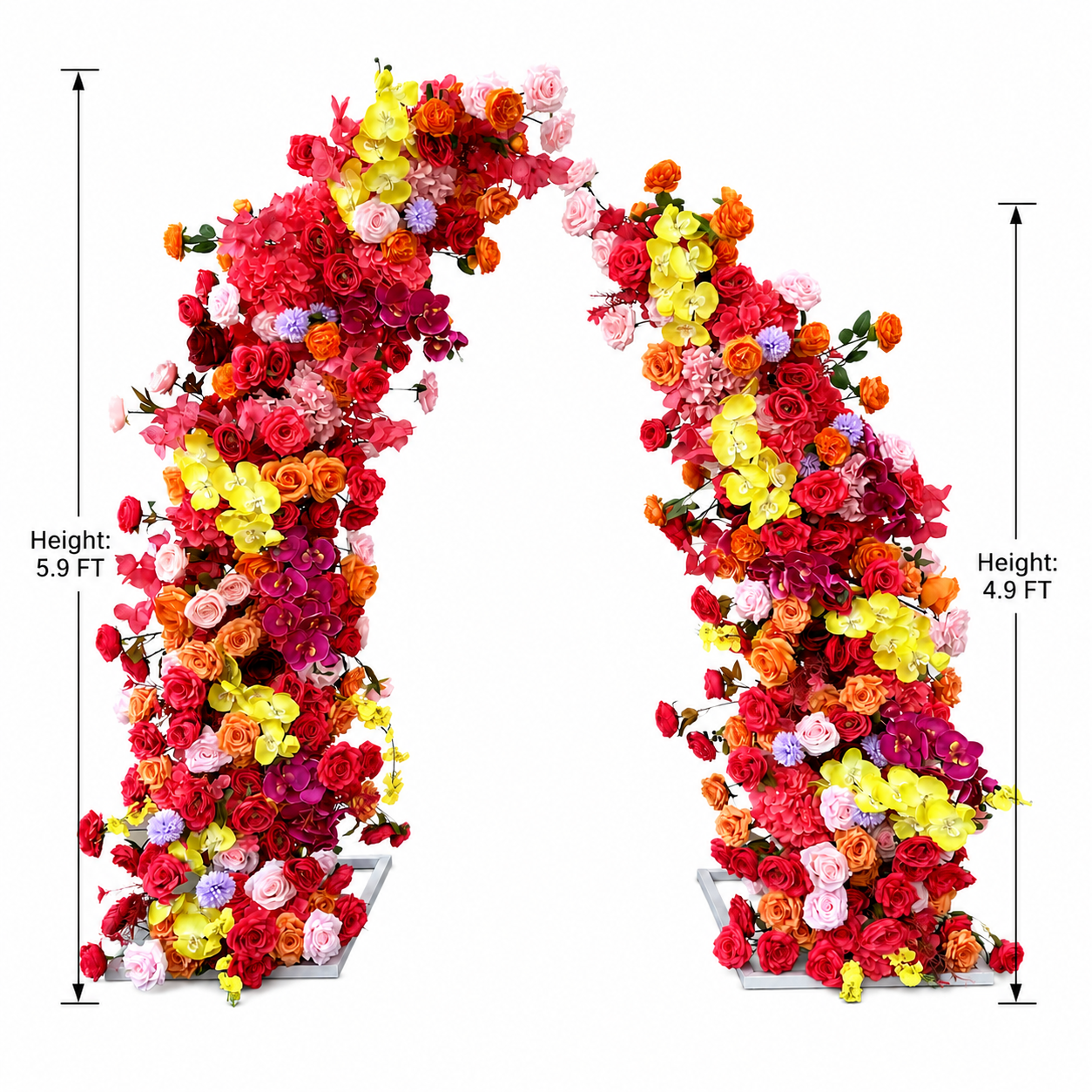 Artificial Flower Arch Set with Stand 5.9FT Wedding Backdrop Decor