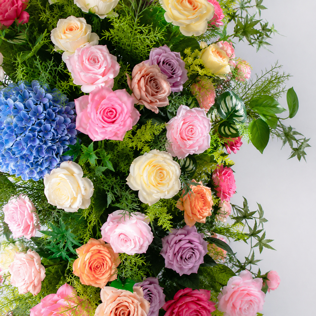 Artificial Floral Arch with Stand, Wedding Flower Backdrop Decor Pastel Garden Mix