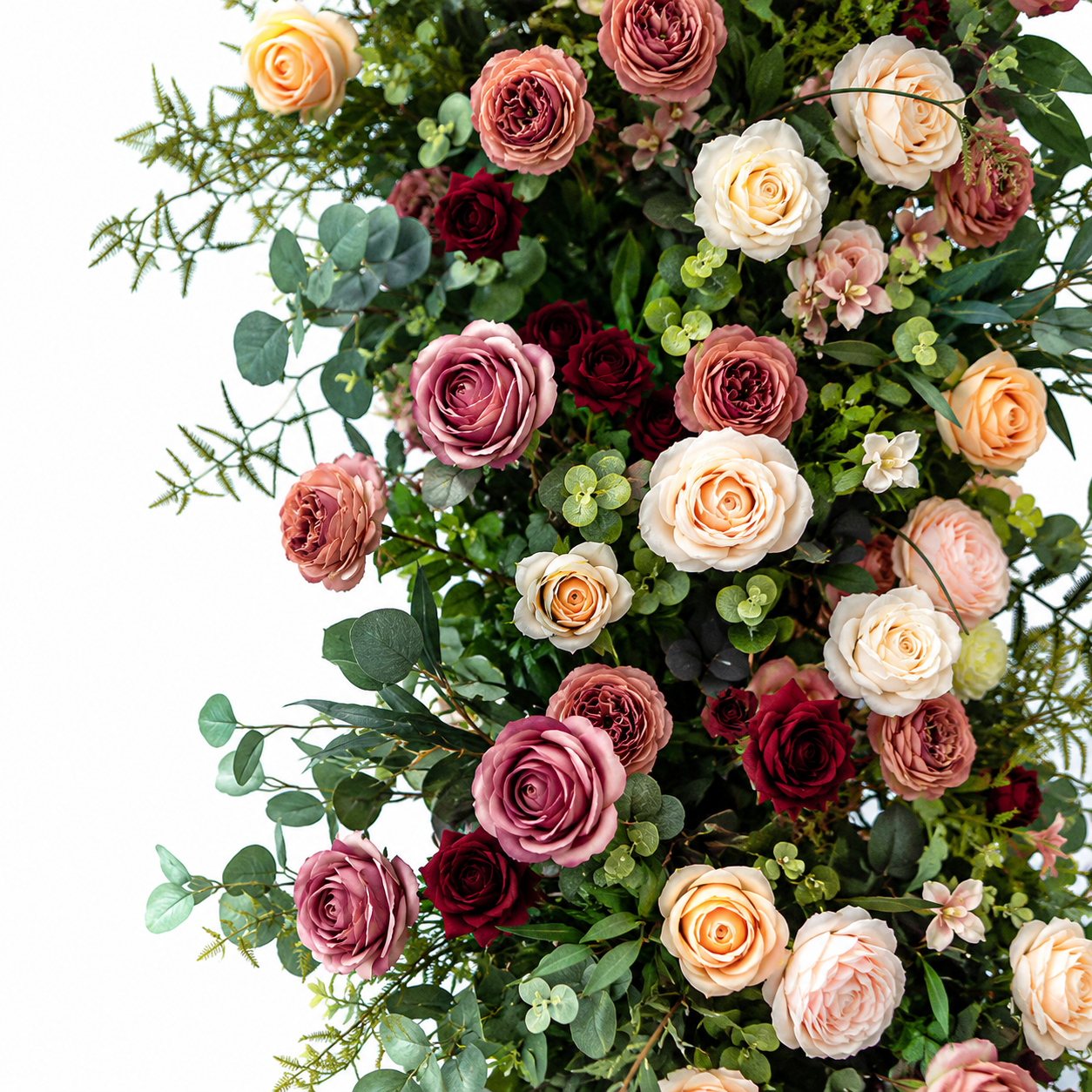 Artificial Floral Arch Decoration with Matching Stand Mocha Rose Greenery