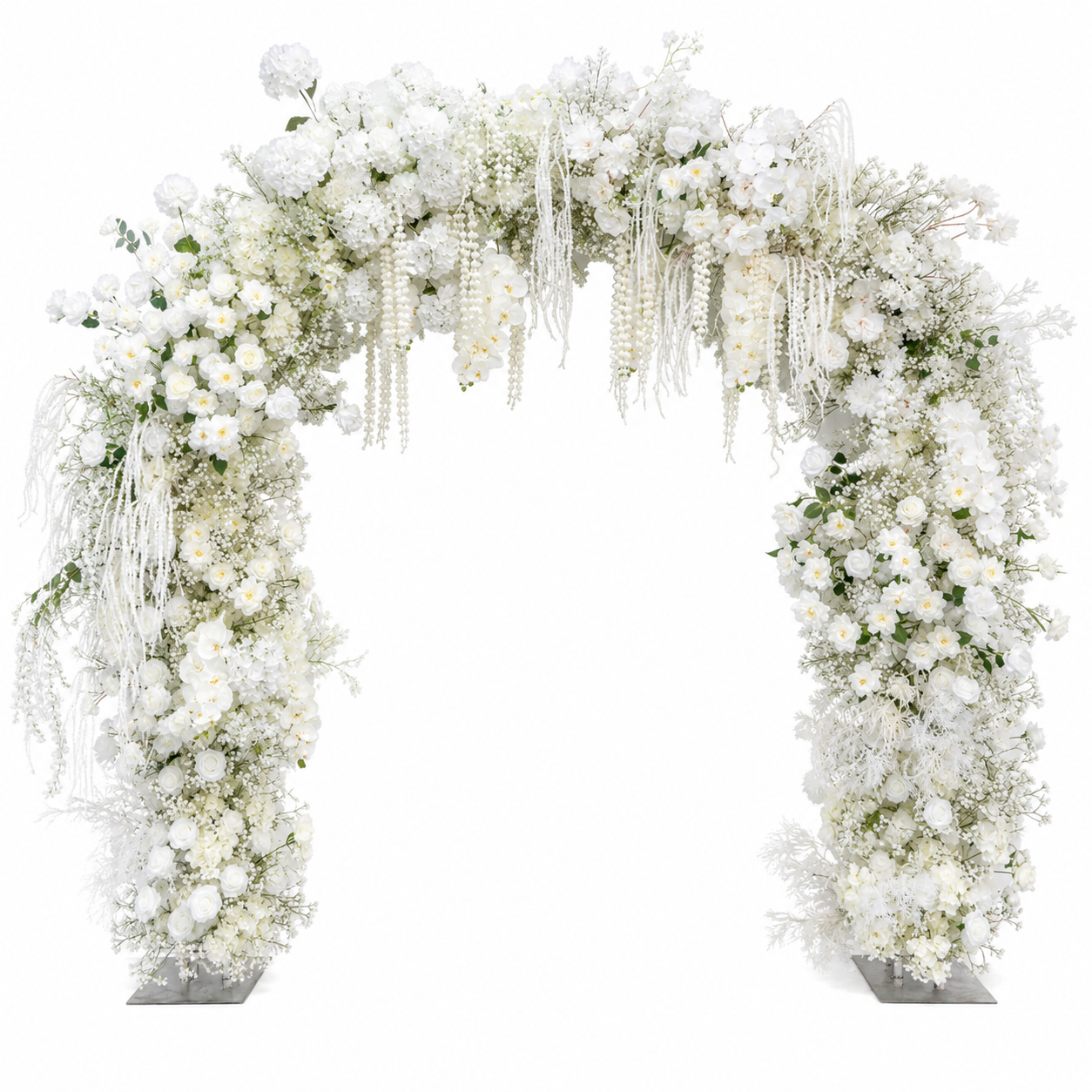 Artificial Floral Arch Decoration with Matching Stand White Wisteria