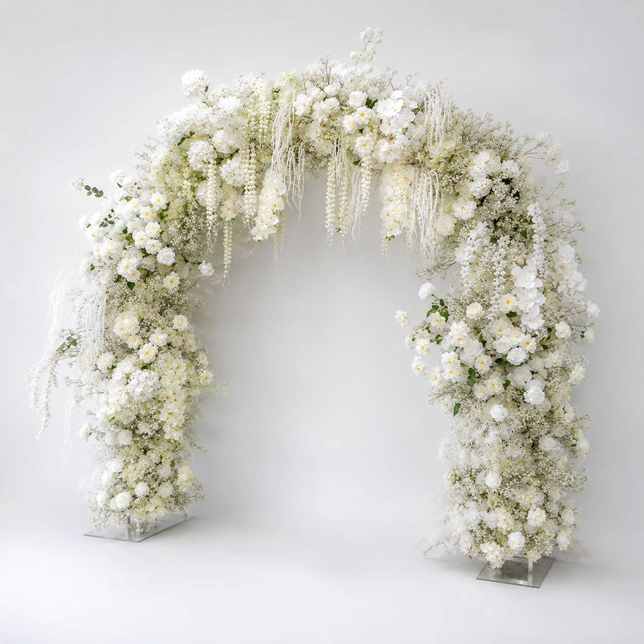 Artificial Floral Arch Decoration with Matching Stand White Wisteria