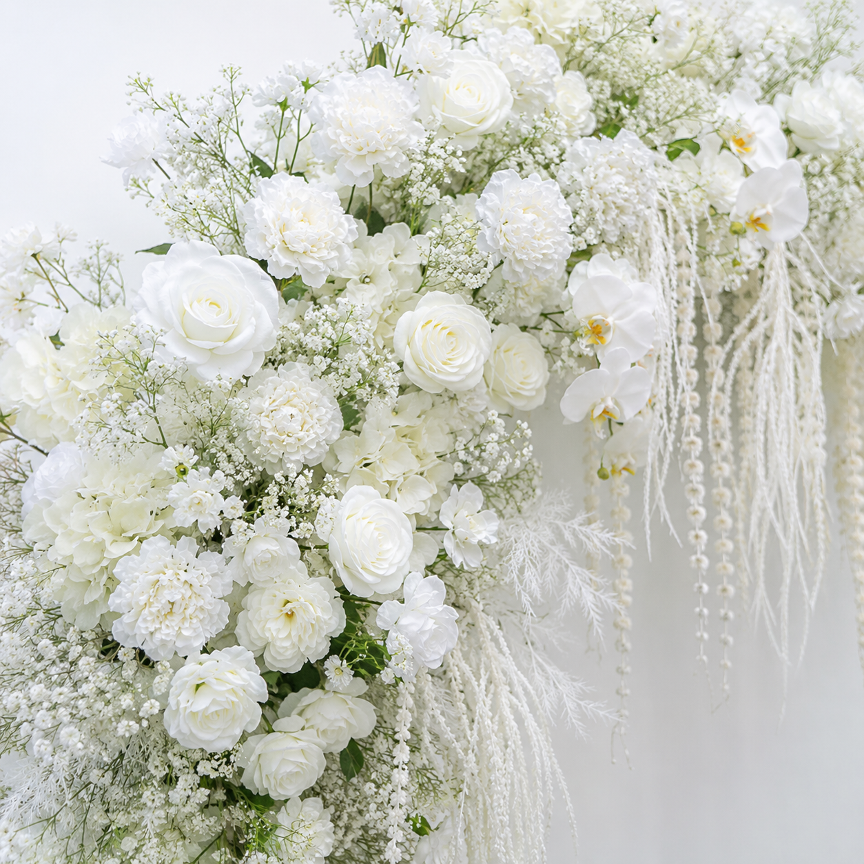 Artificial Floral Arch Decoration with Matching Stand White Wisteria