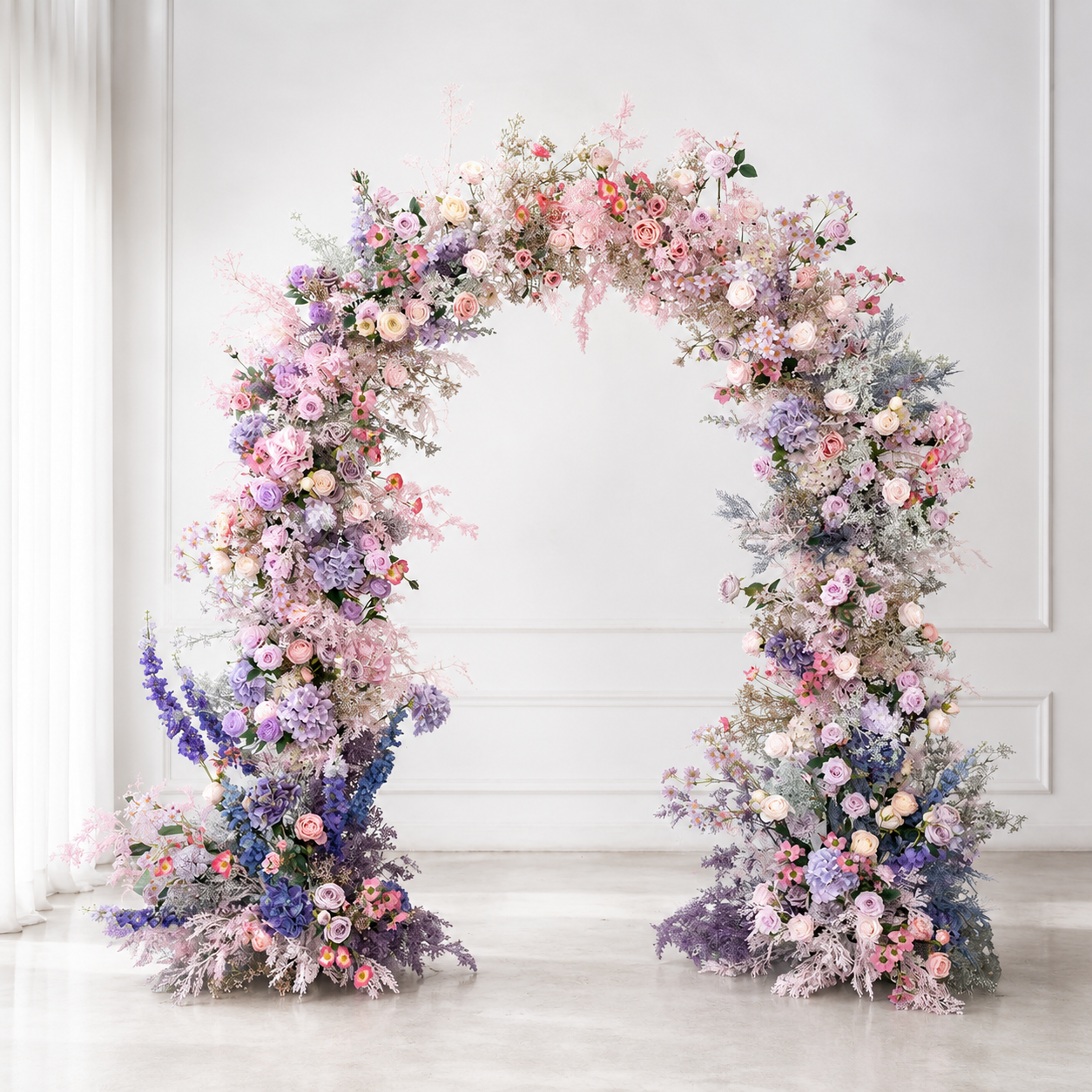  Artificial Floral Arch Decoration with Matching Stand Lavender Fairy Garden