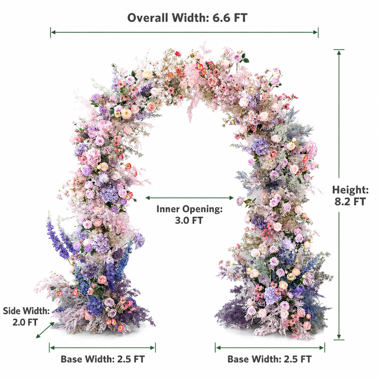  Artificial Floral Arch Decoration with Matching Stand Lavender Fairy Garden