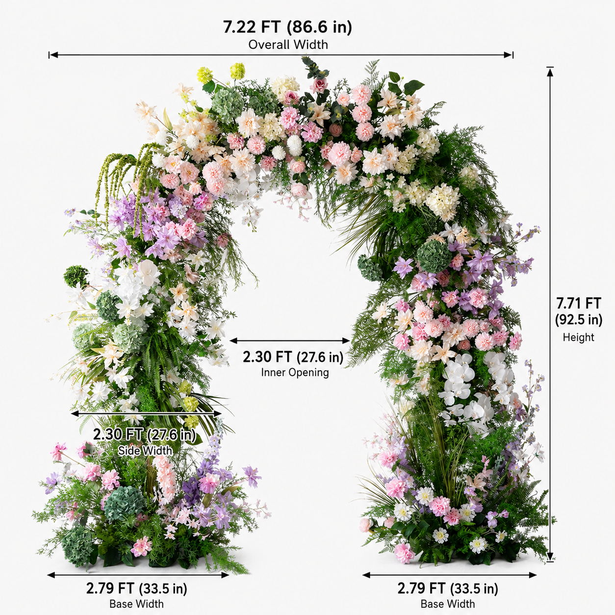 Artificial Floral Arch Decoration with Matching Stand Sage Blush Garden