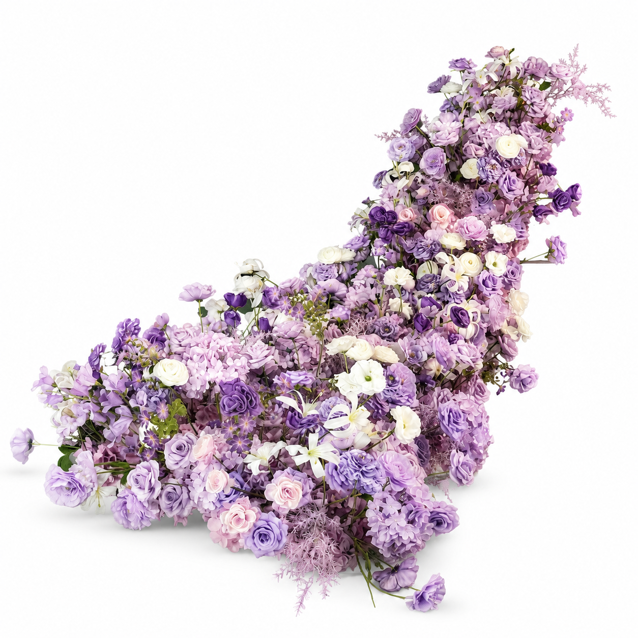 Artificial Wedding Flower Waterfall 6.9ft Arch Decor, Lilac & Ivory