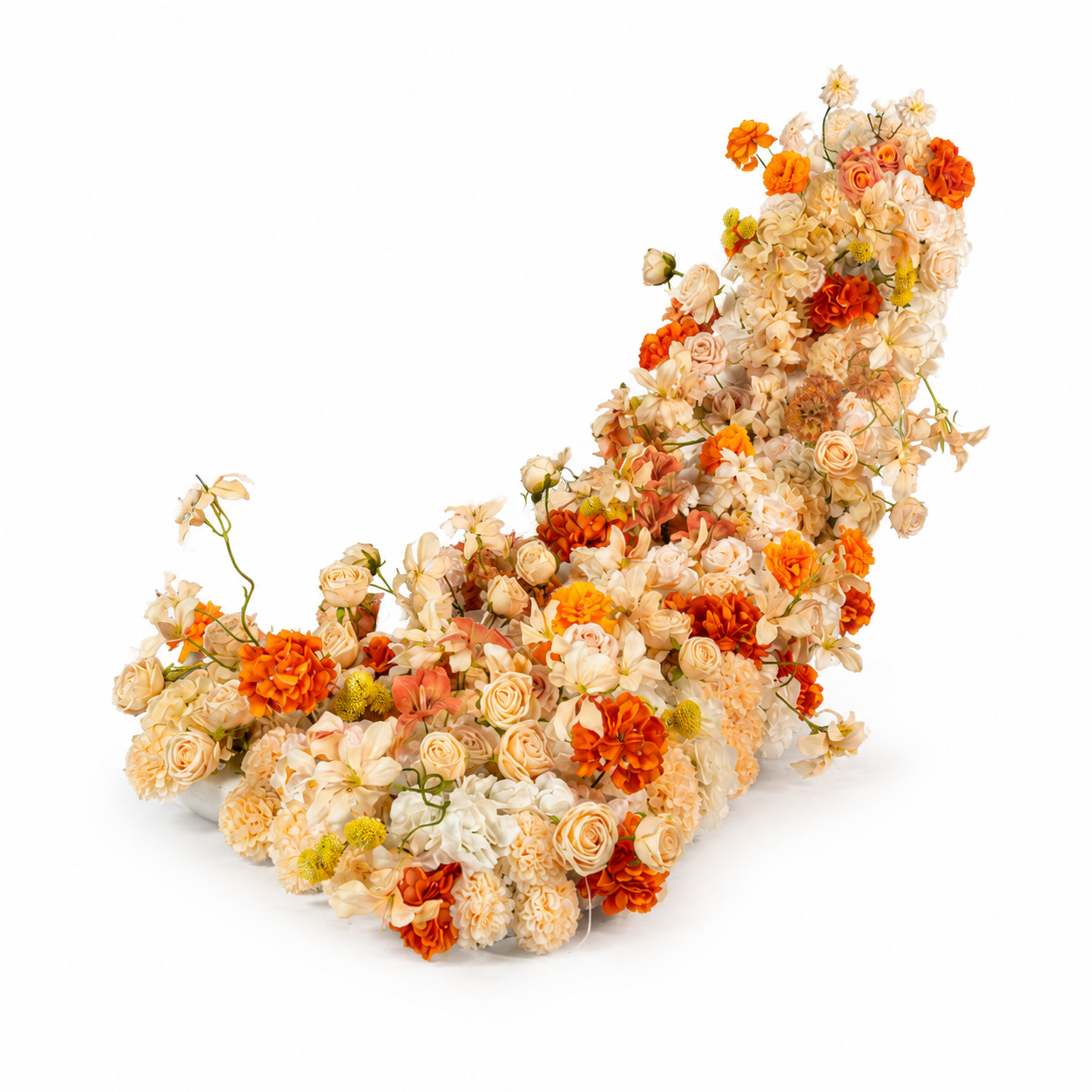 Artificial Wedding Flower Waterfall 6.9ft Arch Decor, Burgundy Red