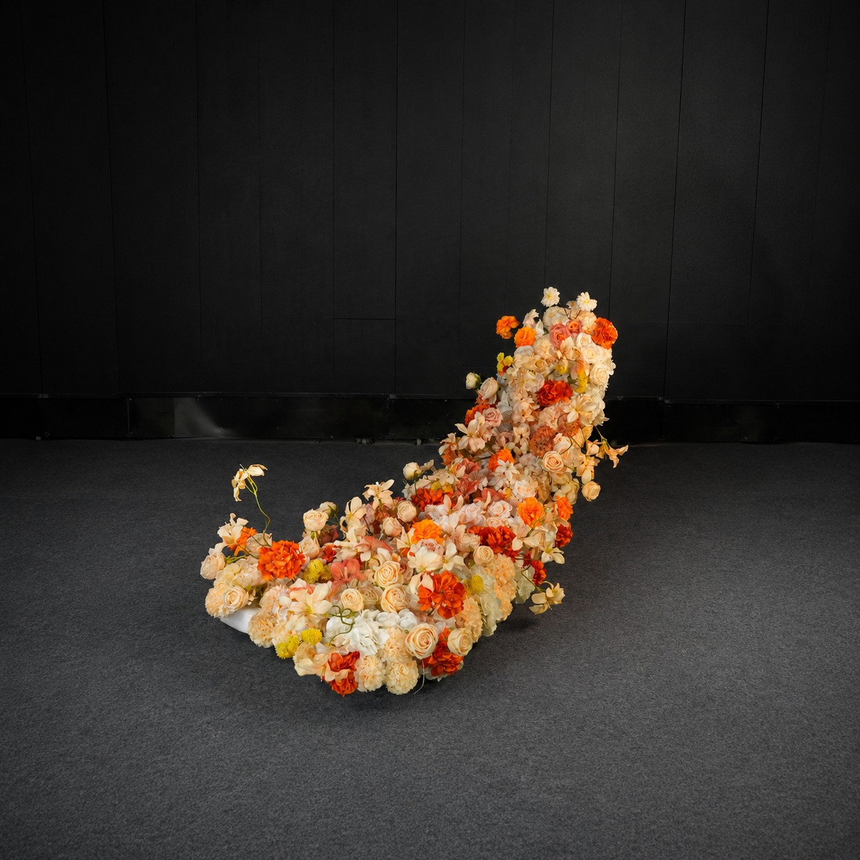 Artificial Wedding Flower Waterfall 6.9ft Arch Decor, Burgundy Red