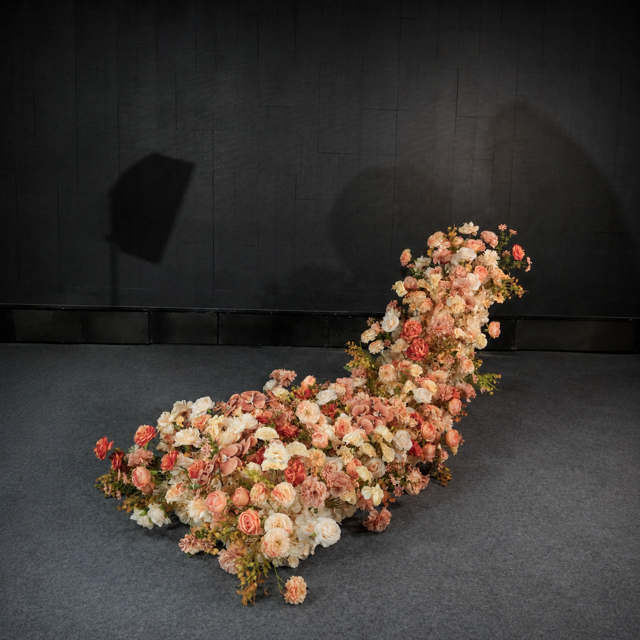 Artificial Wedding Flower Waterfall 6.9ft Arch Decor, Peach Coral & Cream