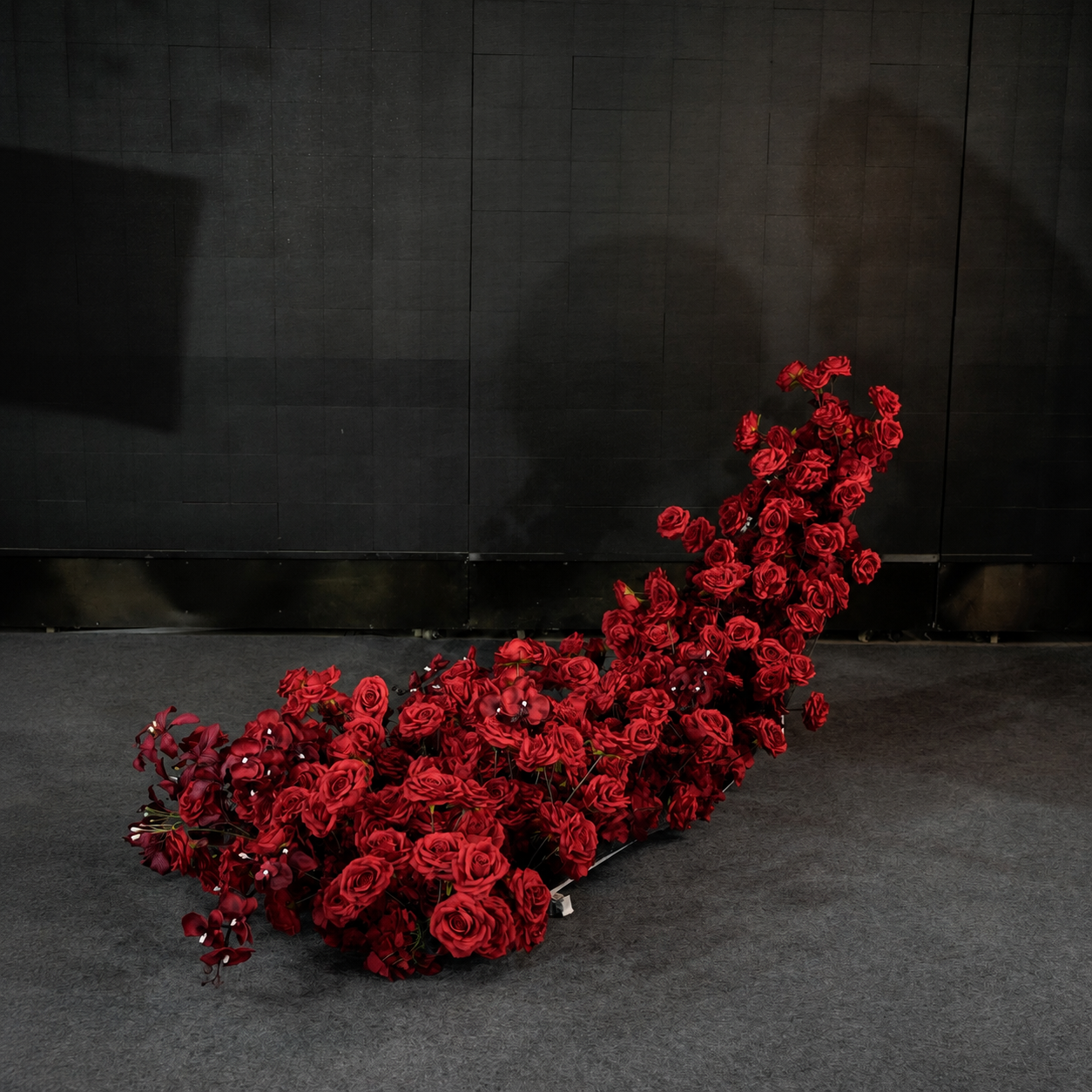 Artificial Wedding Flower Waterfall 6.9ft Arch Decor, Burgundy Red