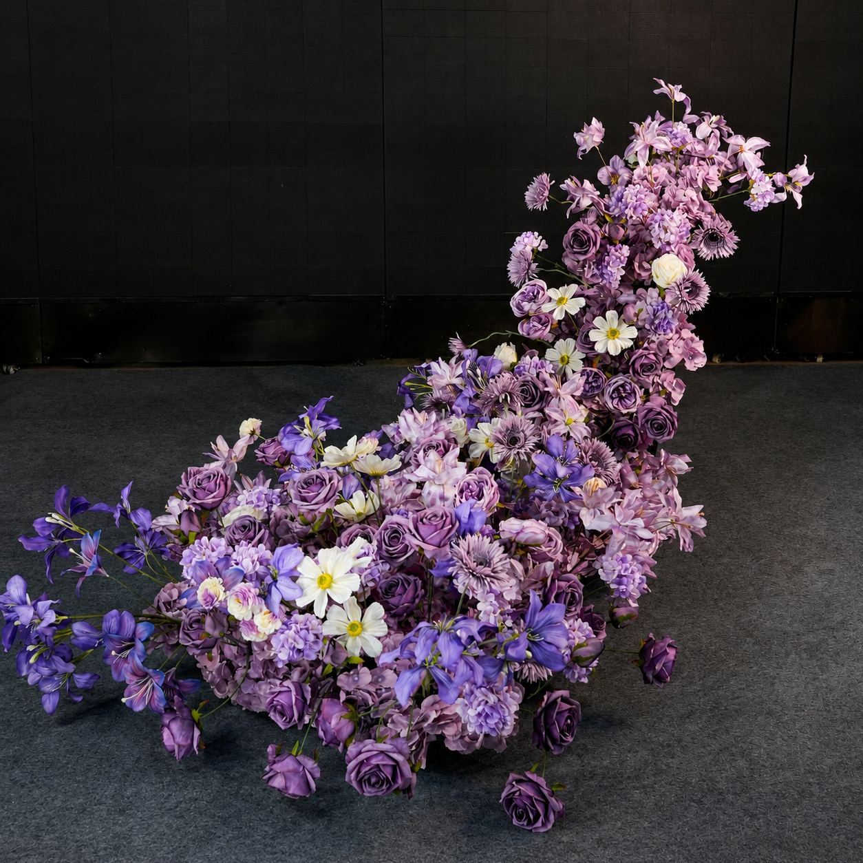 Artificial Wedding Flower Waterfall 6.9ft Arch Decor, Purple & Lavender