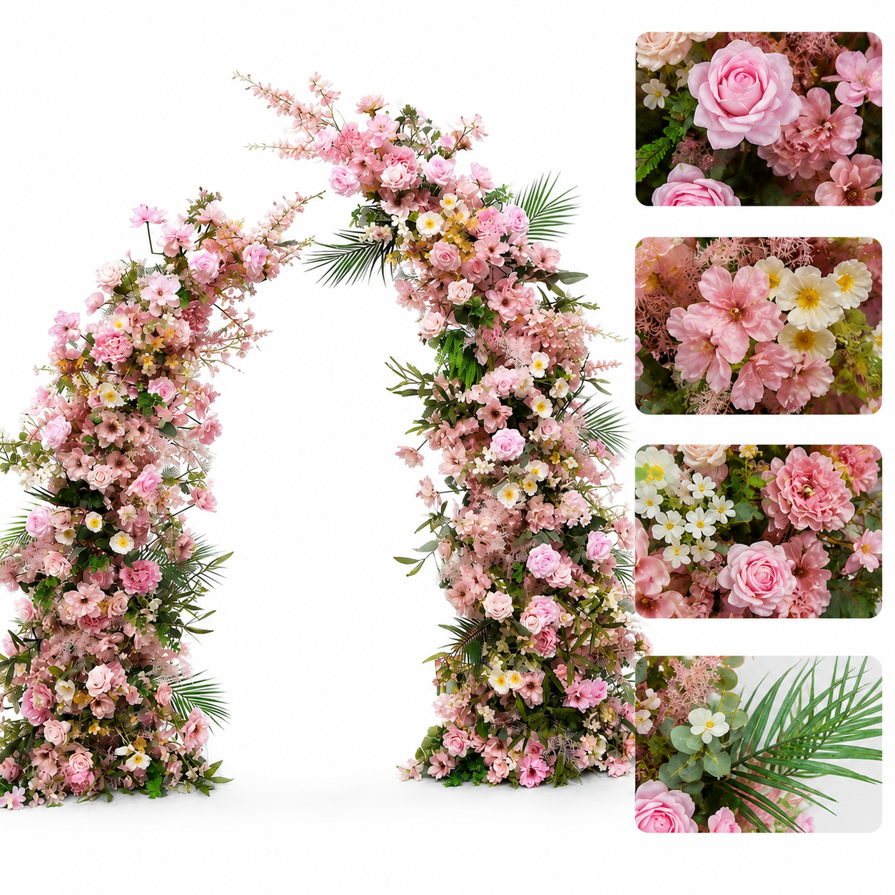Artificial Flower Arch Set with Stand 5.9FT Wedding Backdrop Decor