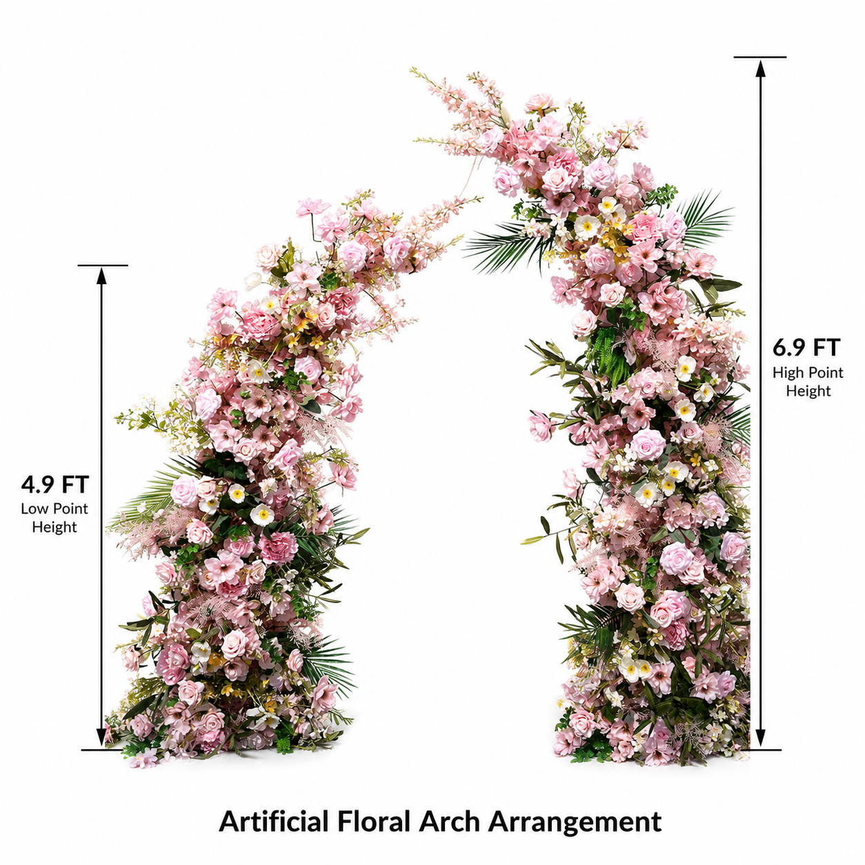 Artificial Flower Arch Set with Stand 5.9FT Wedding Backdrop Decor
