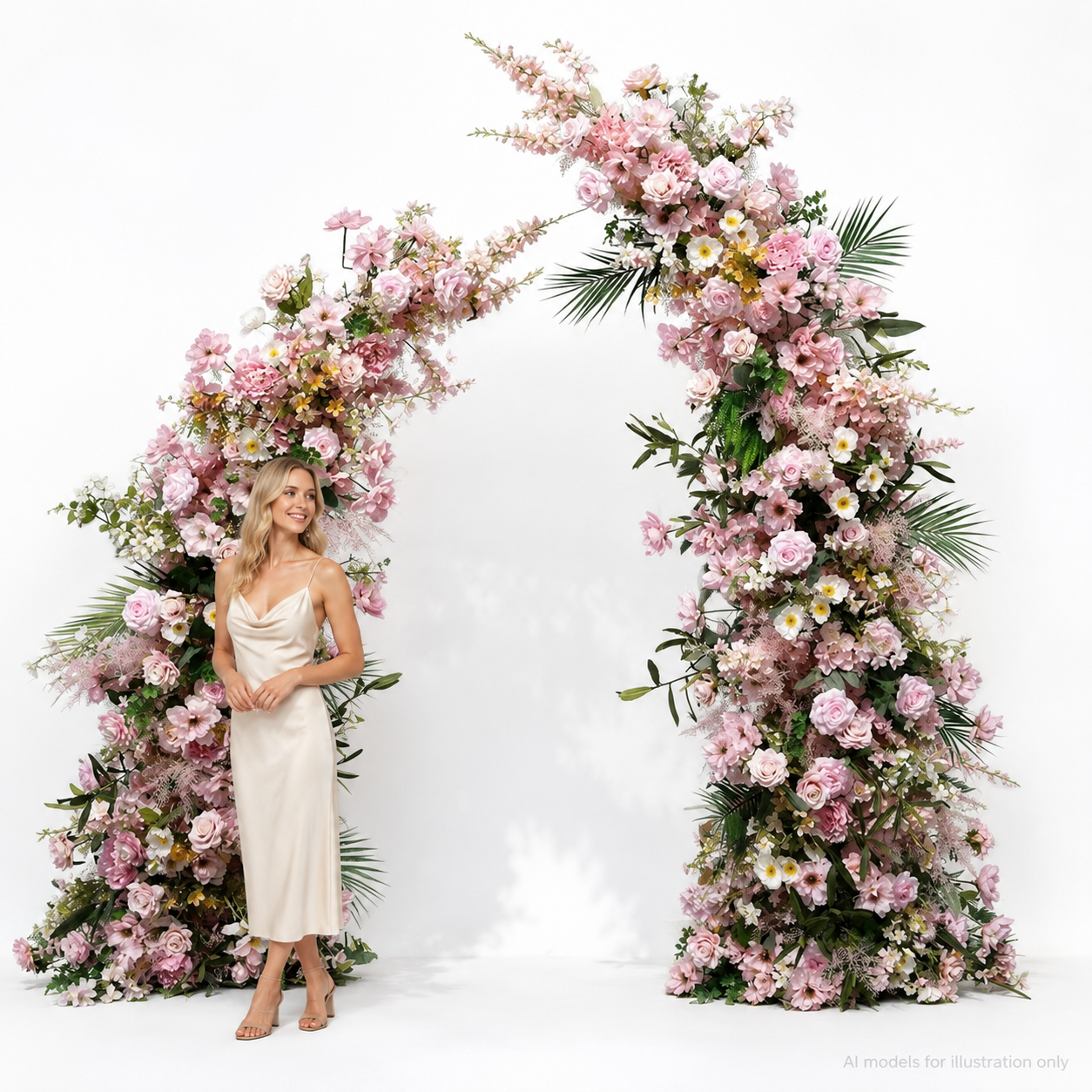 Artificial Flower Arch Set with Stand 5.9FT Wedding Backdrop Decor
