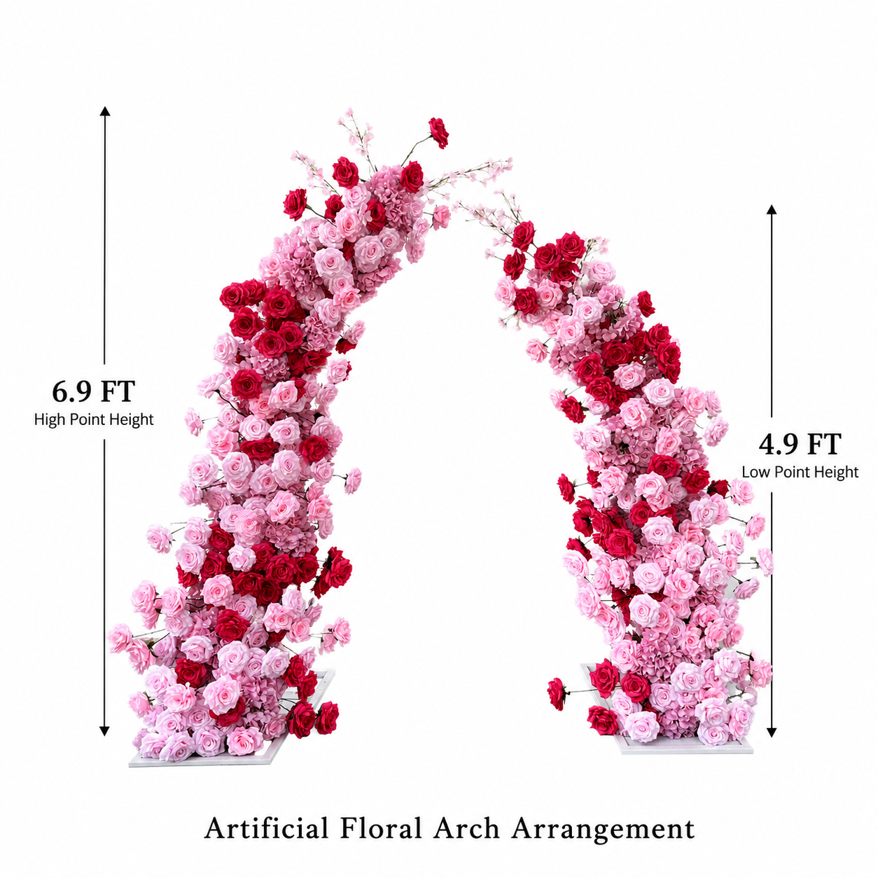 Artificial Flower Arch Set with Stand 5.9FT Wedding Backdrop Decor